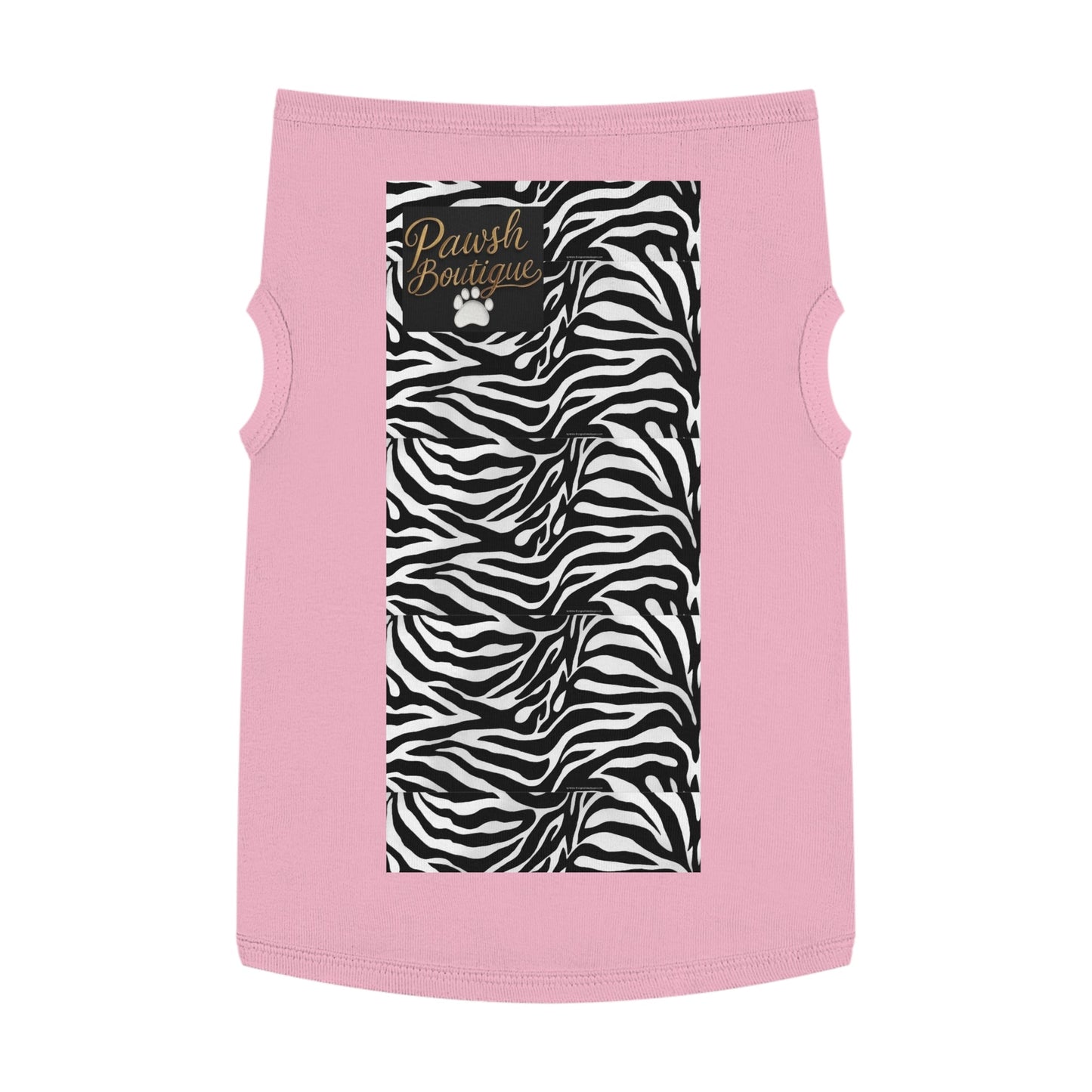 Pawsh Pet Tank Top, Trendy Dog Apparel, Casual Pet Wear, Summer Pet Clothing, Black and White Zebra Design Printify