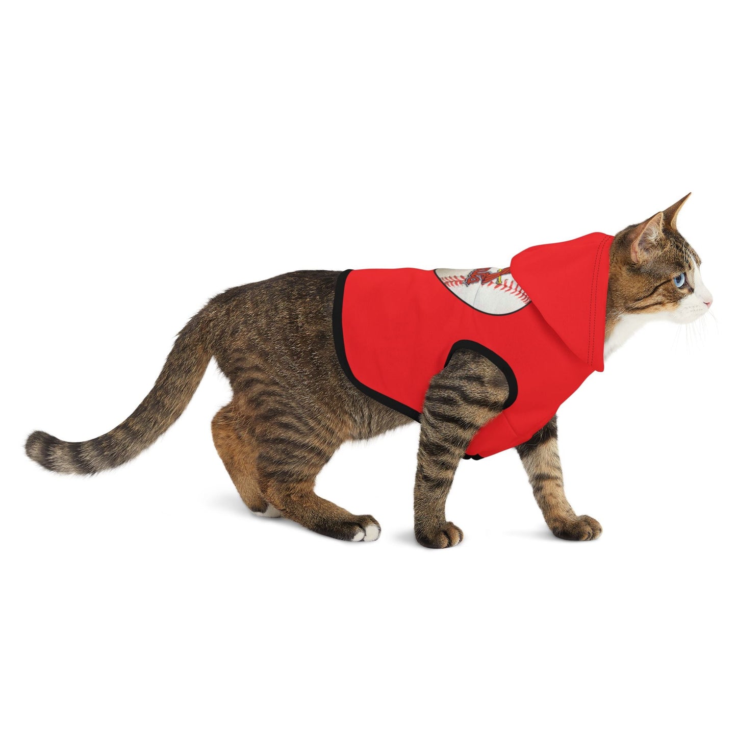 Cardinal Baseball Pet Hoodie, Dog Hoodie, Fun Pet Apparel, Sports Hoodie for Dogs, Pet Gift for Baseball Lovers Printify