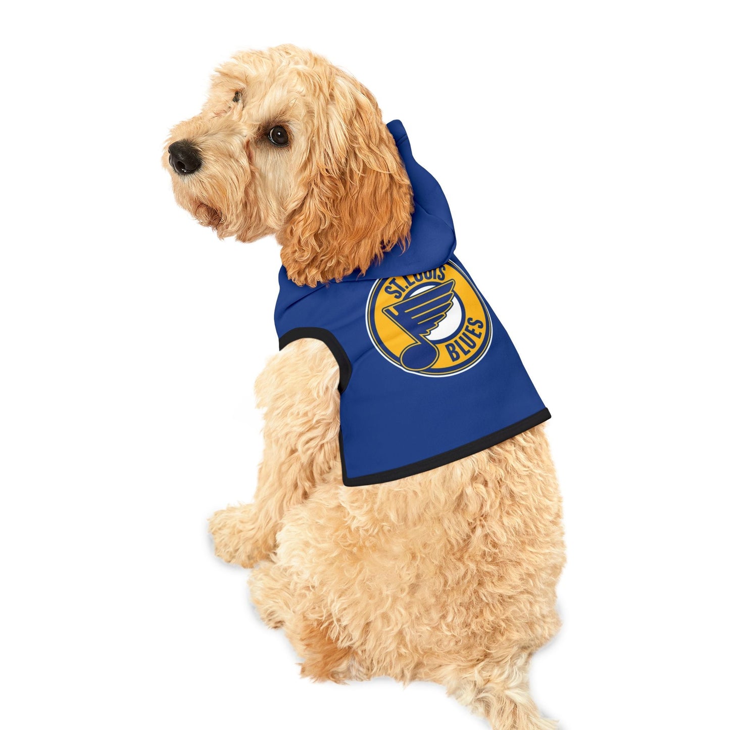 Stylish Blues Hoodie for Dogs, Cozy Dog Sweater, Pet Outfit for Sports Fans, Dog Apparel for Winter, Gift for Pet Lovers Printify