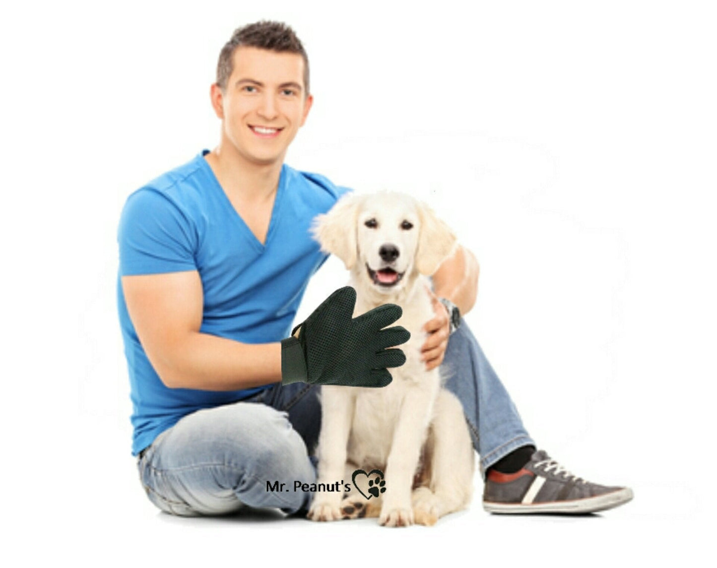 Mr. Peanut's 2 Pak HanD 259 Silicone Pins Pet Grooming Gloves Mr. Peanut's Pet Carriers