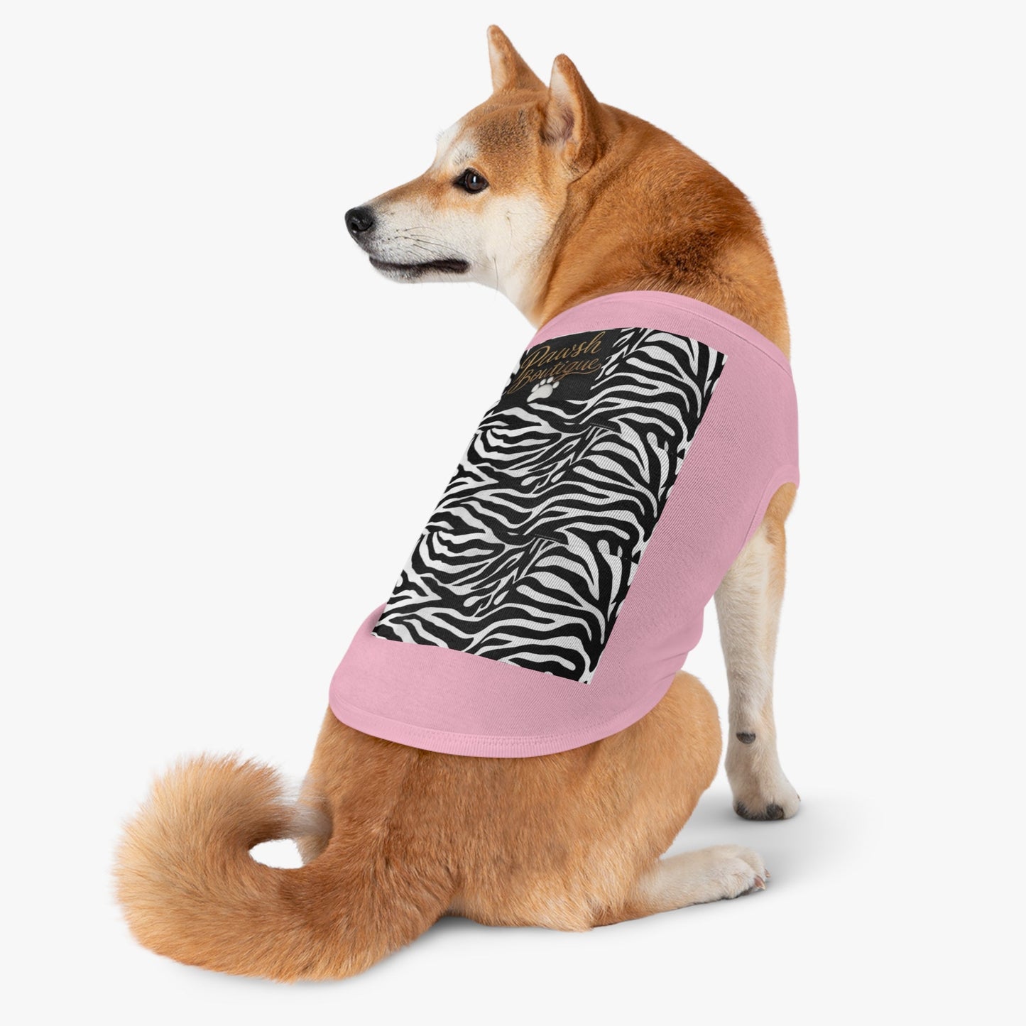 Pawsh Pet Tank Top, Trendy Dog Apparel, Casual Pet Wear, Summer Pet Clothing, Black and White Zebra Design Printify