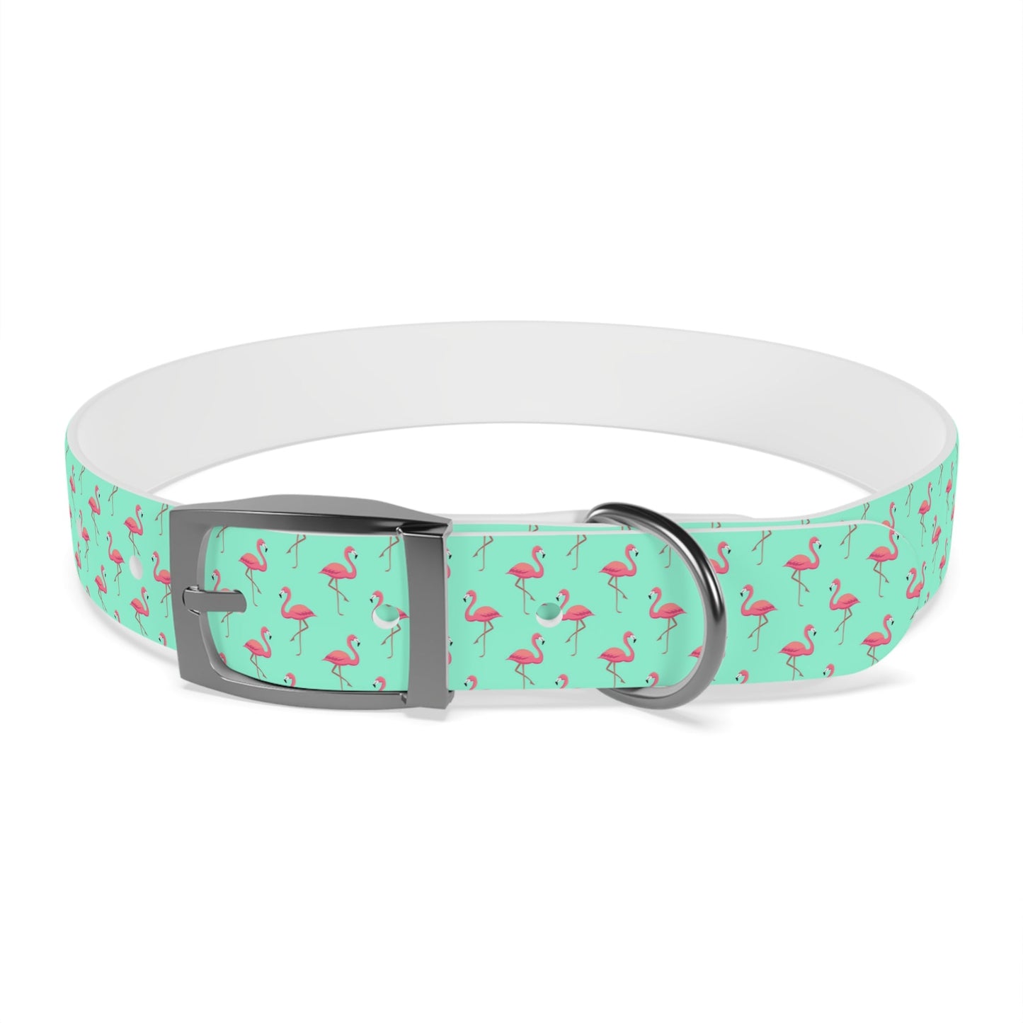 Flamingo Pattern Dog Collar, Stylish Pet Accessory, Summer Dog Gear, Perfect Gift for Dog Lovers, Adjustable Pet Collar, Tropical Dog Printify