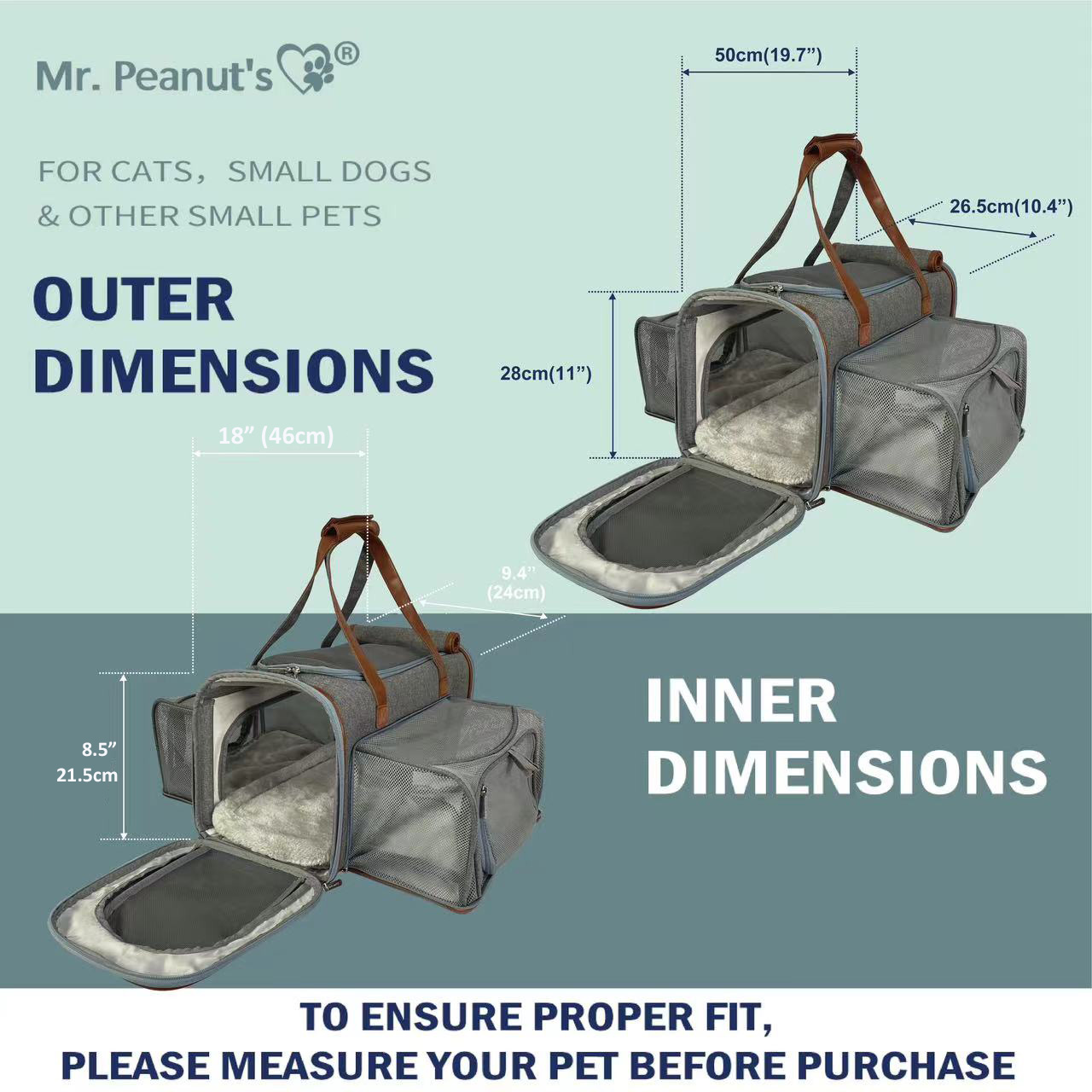 Mr. Peanut's Gold Series Big Apple XL Size Airline Compliant Double Expandable Pet Carrier Mr. Peanut's Pet Carriers