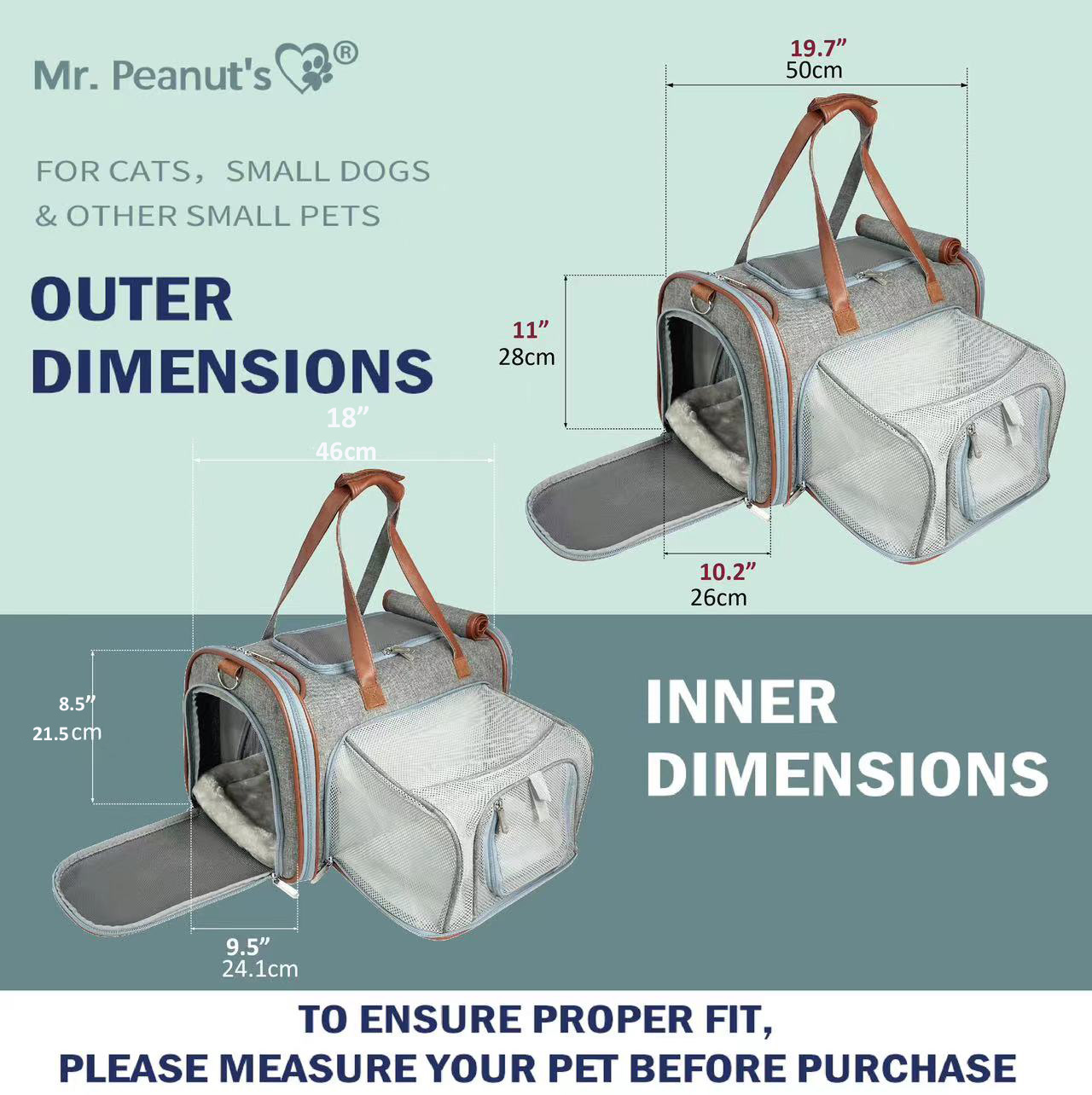 Mr. Peanut's Gold Series Big Apple XL Size Airline Compliant Expandable Pet Carrier Mr. Peanut's Pet Carriers