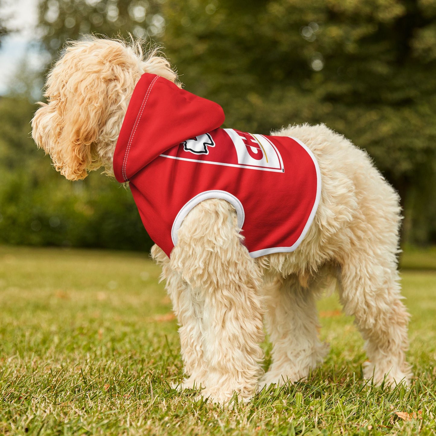 Cozy Chiefs Hoodie for Game Day, Dog Hoodie, Pet Apparel for Football Fans, Athletic Dog Gear, Sports Hoodie for Dogs Printify