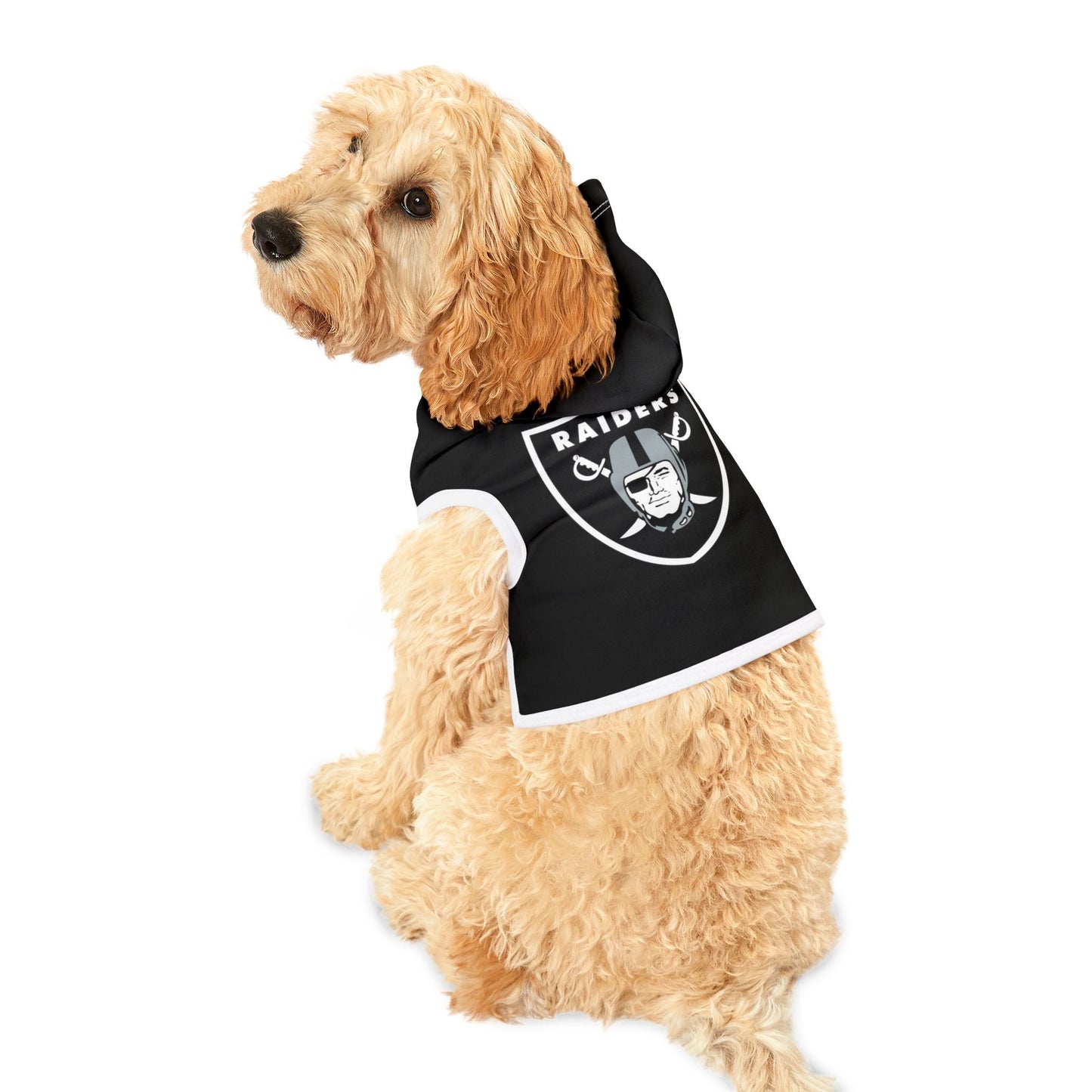 Raiders Pet Hoodie for Sports Fans, Cozy Pet Apparel, Dog & Cat Wear, NFL Team Merchandise, Perfect for Game Days Printify