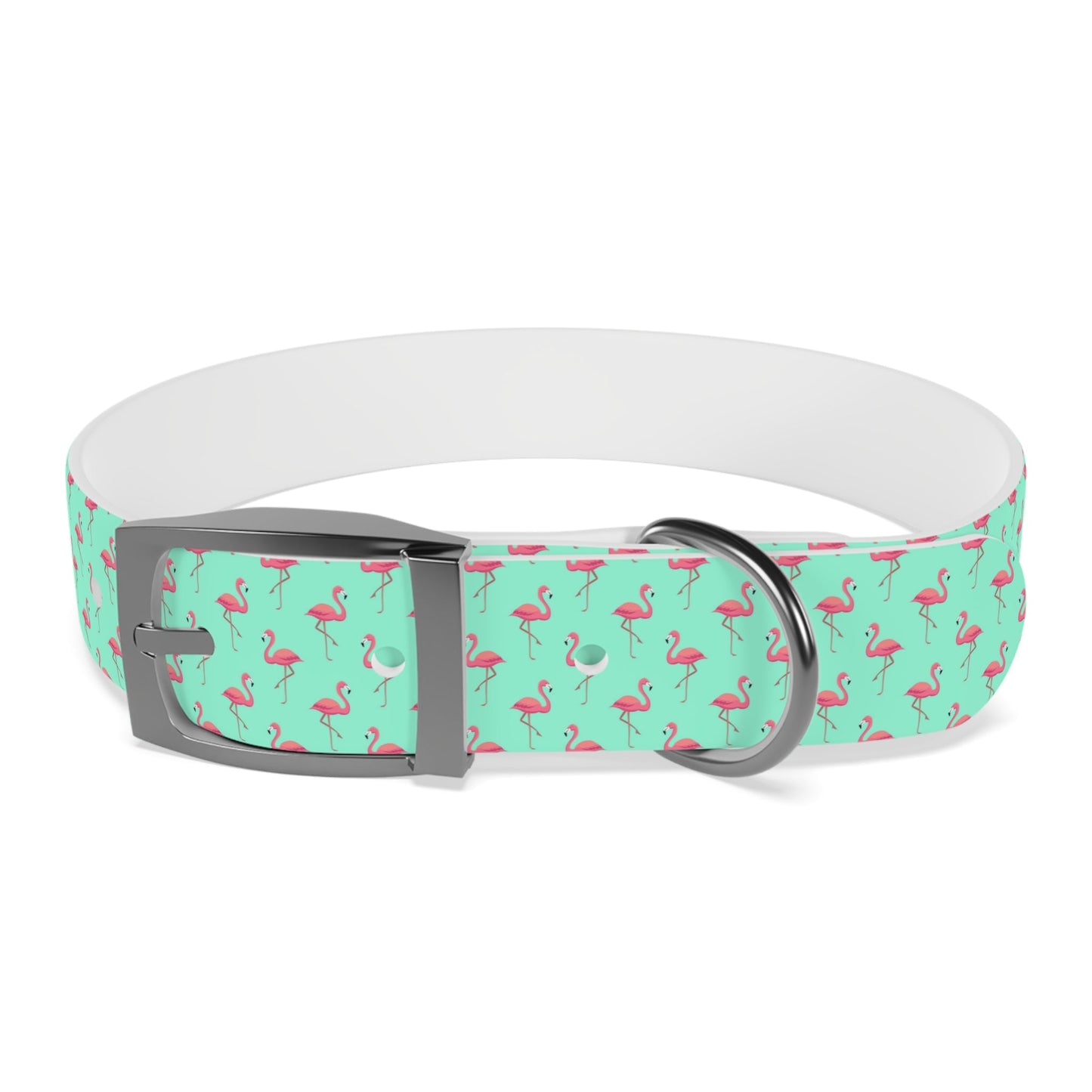 Flamingo Pattern Dog Collar, Stylish Pet Accessory, Summer Dog Gear, Perfect Gift for Dog Lovers, Adjustable Pet Collar, Tropical Dog Printify
