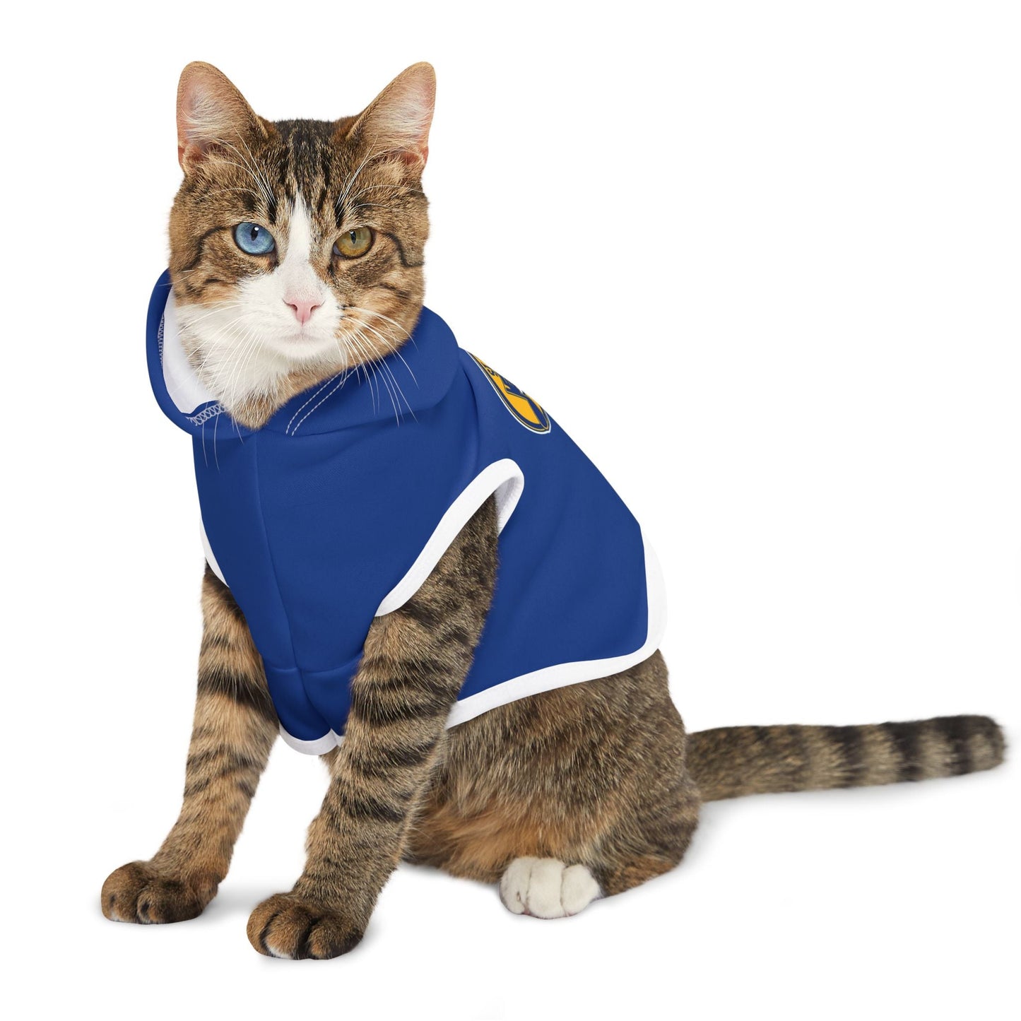 Stylish Blues Hoodie for Dogs, Cozy Dog Sweater, Pet Outfit for Sports Fans, Dog Apparel for Winter, Gift for Pet Lovers Printify