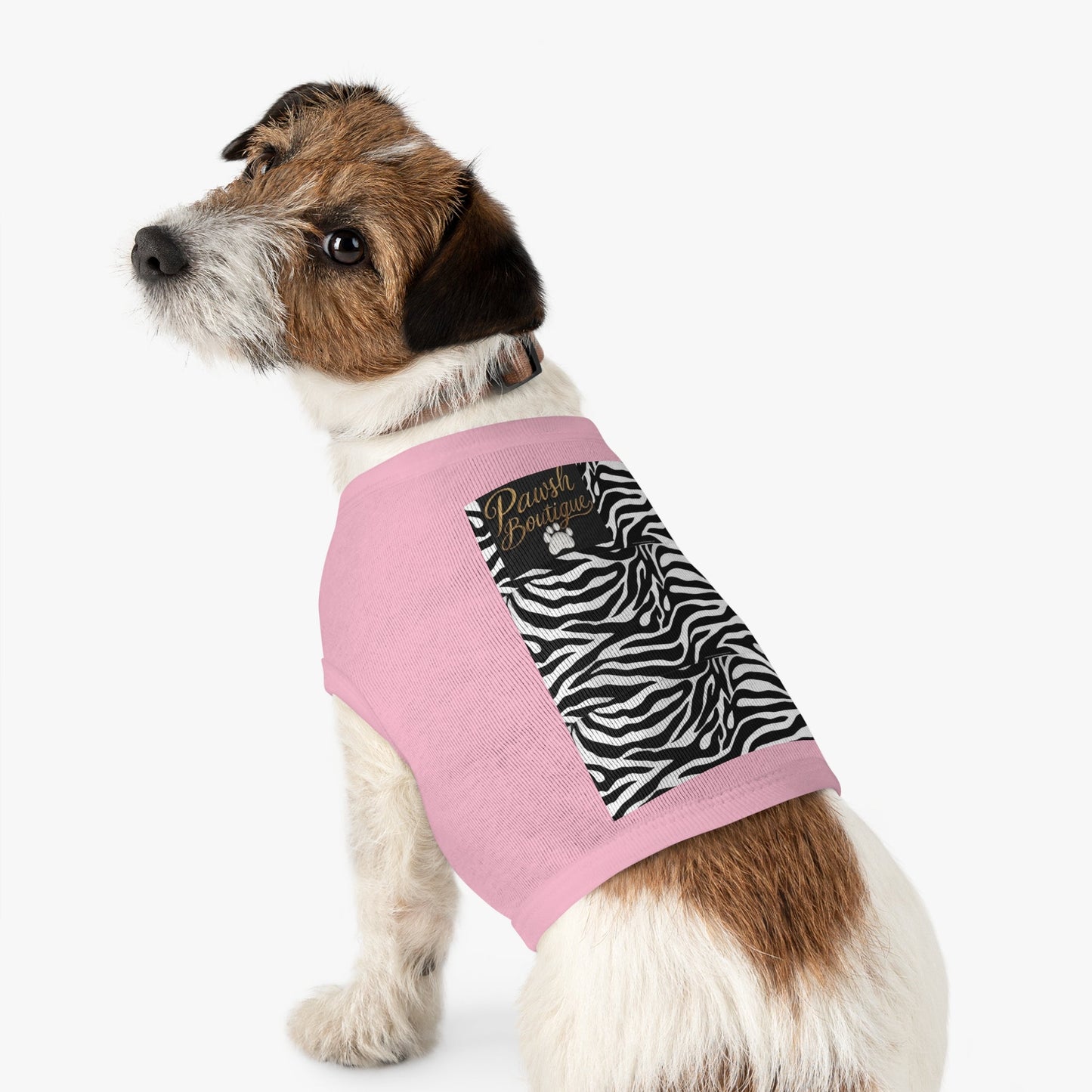 Pawsh Pet Tank Top, Trendy Dog Apparel, Casual Pet Wear, Summer Pet Clothing, Black and White Zebra Design Printify