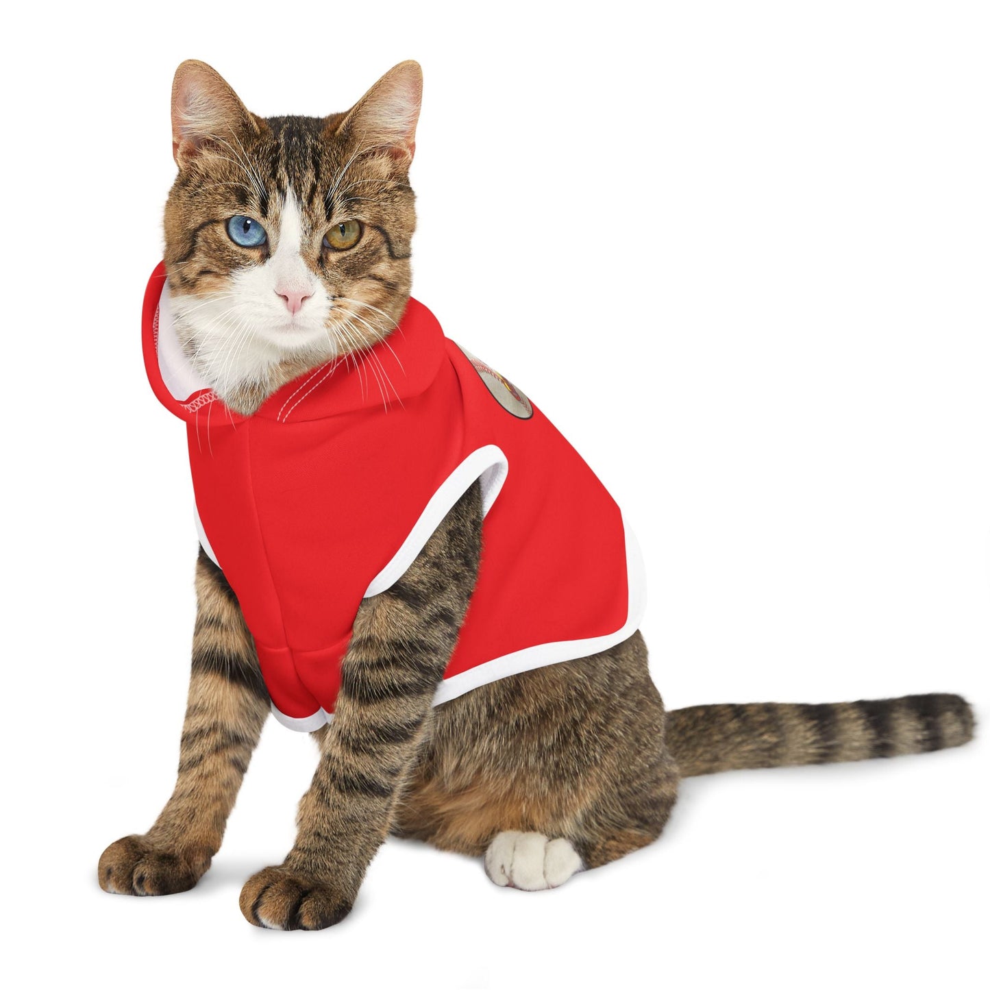 Cardinal Baseball Pet Hoodie, Dog Hoodie, Fun Pet Apparel, Sports Hoodie for Dogs, Pet Gift for Baseball Lovers Printify
