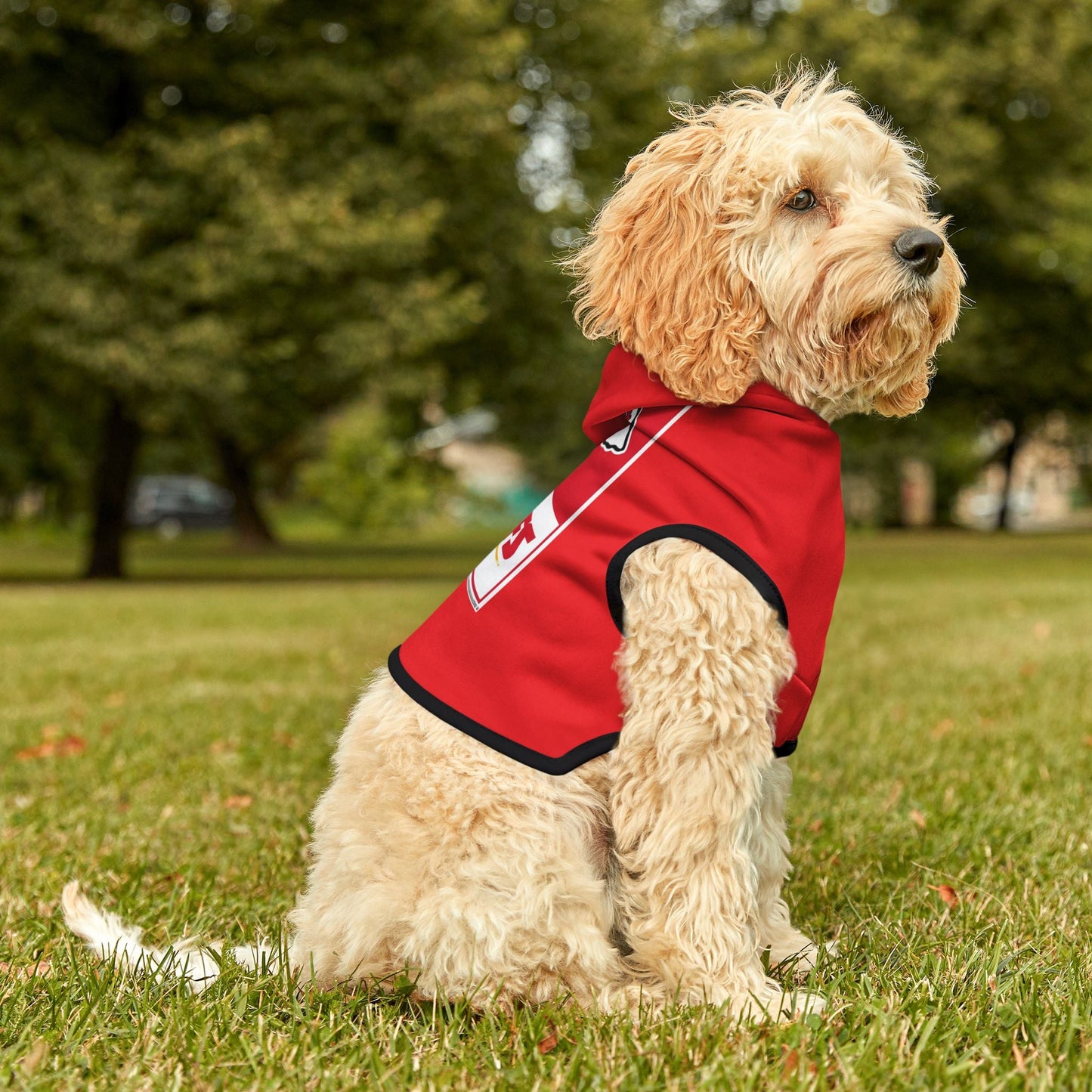 Cozy Chiefs Hoodie for Game Day, Dog Hoodie, Pet Apparel for Football Fans, Athletic Dog Gear, Sports Hoodie for Dogs Printify