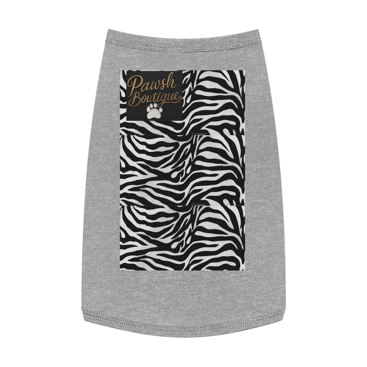 Pawsh Pet Tank Top, Trendy Dog Apparel, Casual Pet Wear, Summer Pet Clothing, Black and White Zebra Design Printify
