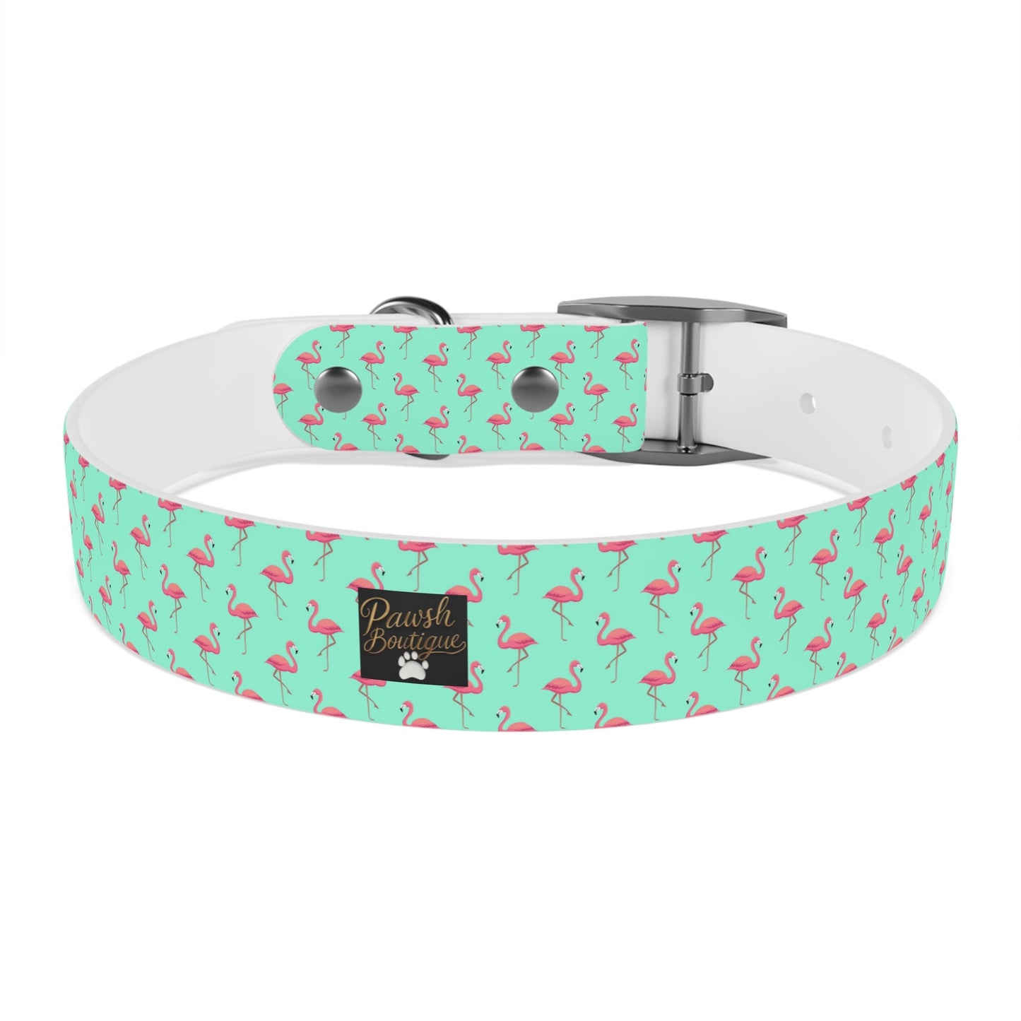 Flamingo Pattern Dog Collar, Stylish Pet Accessory, Summer Dog Gear, Perfect Gift for Dog Lovers, Adjustable Pet Collar, Tropical Dog Printify