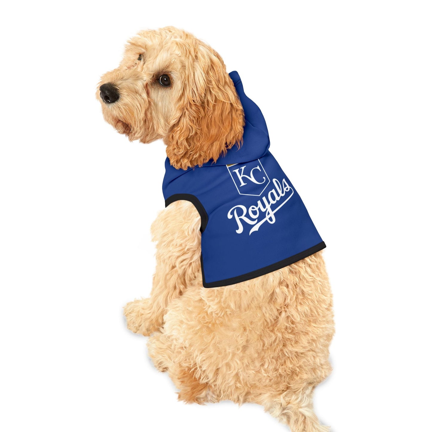KC Royals Pet Hoodie for Game Day, Dog Apparel, Pet Fashion, Sportswear, Soft Hoodie for Dogs, Blue Pet Outfit Printify
