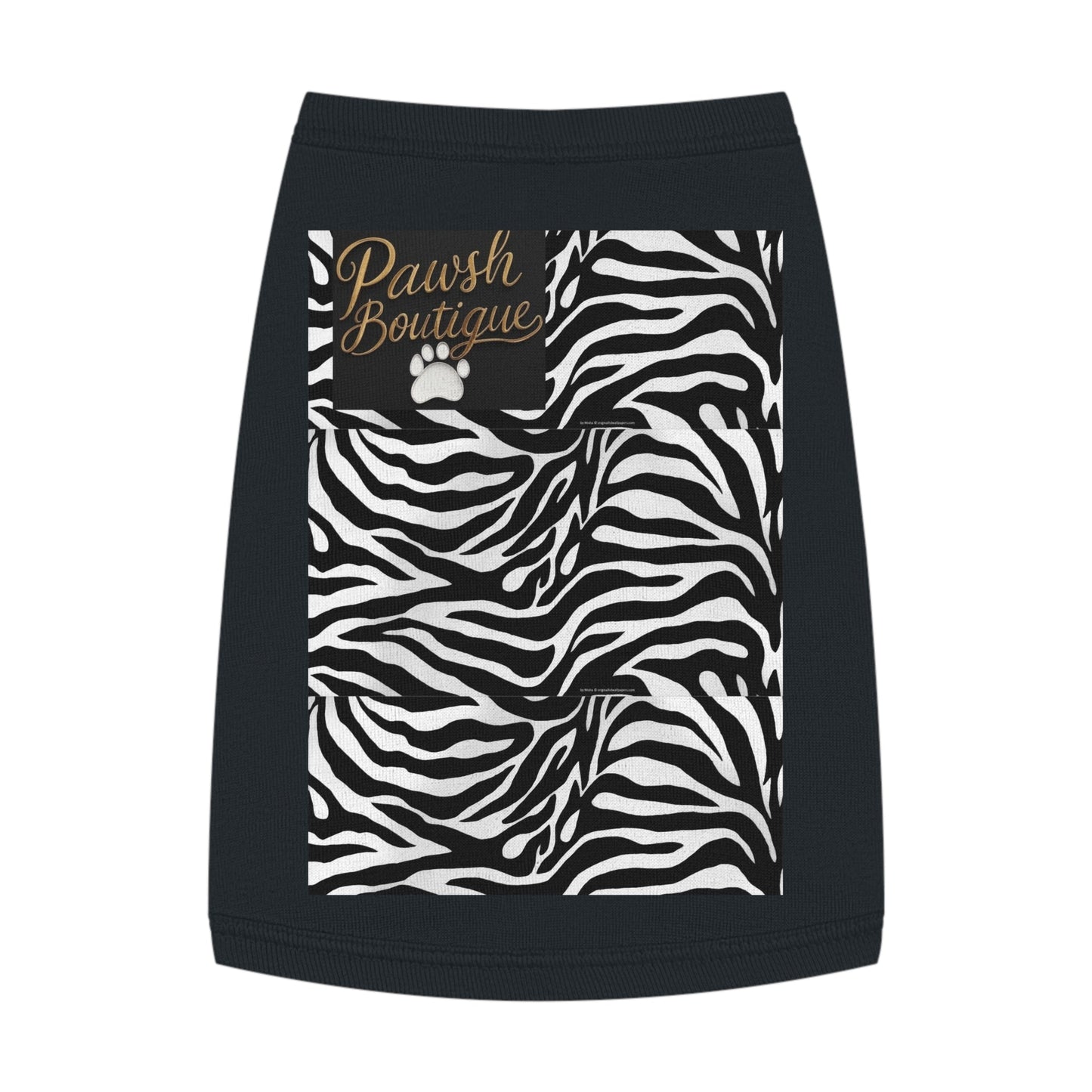 Pawsh Pet Tank Top, Trendy Dog Apparel, Casual Pet Wear, Summer Pet Clothing, Black and White Zebra Design Printify