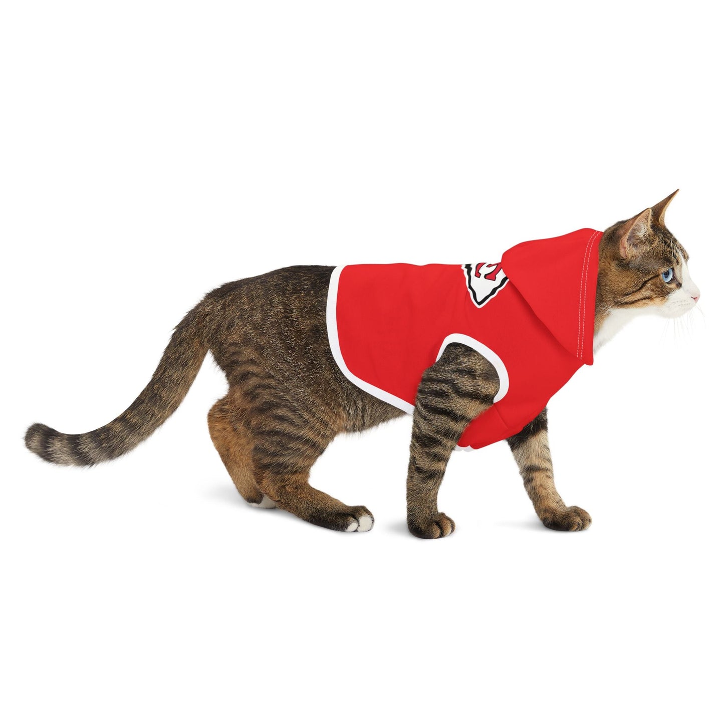 Stylish Chiefs Hoodie for Small Dogs, Cute Animal Outfit, Perfect for Game Day, Pet Costume, Dog Apparel, Red Hoodie with Logo Printify