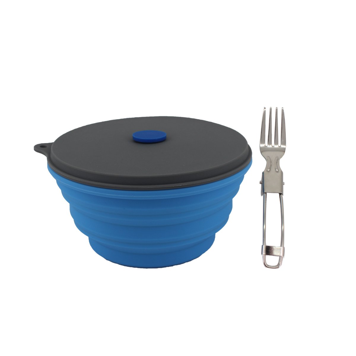 Mr. Peanut's 30oz Collapsible Silicone Camping Bowl with Lid & Foldable Fork Mr. Peanut's Pet Carriers