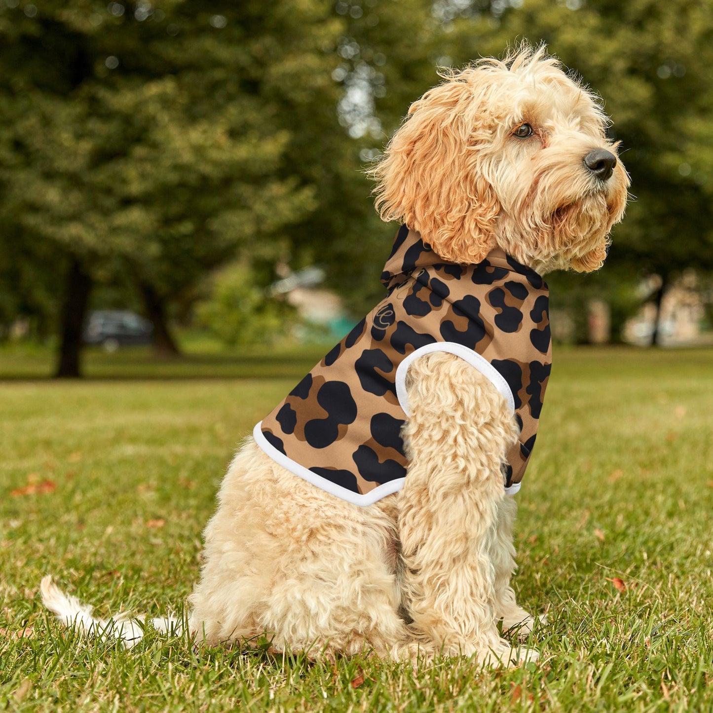 Stylish Leopard Print Pet Hoodie | Cozy Dog Jacket Printify