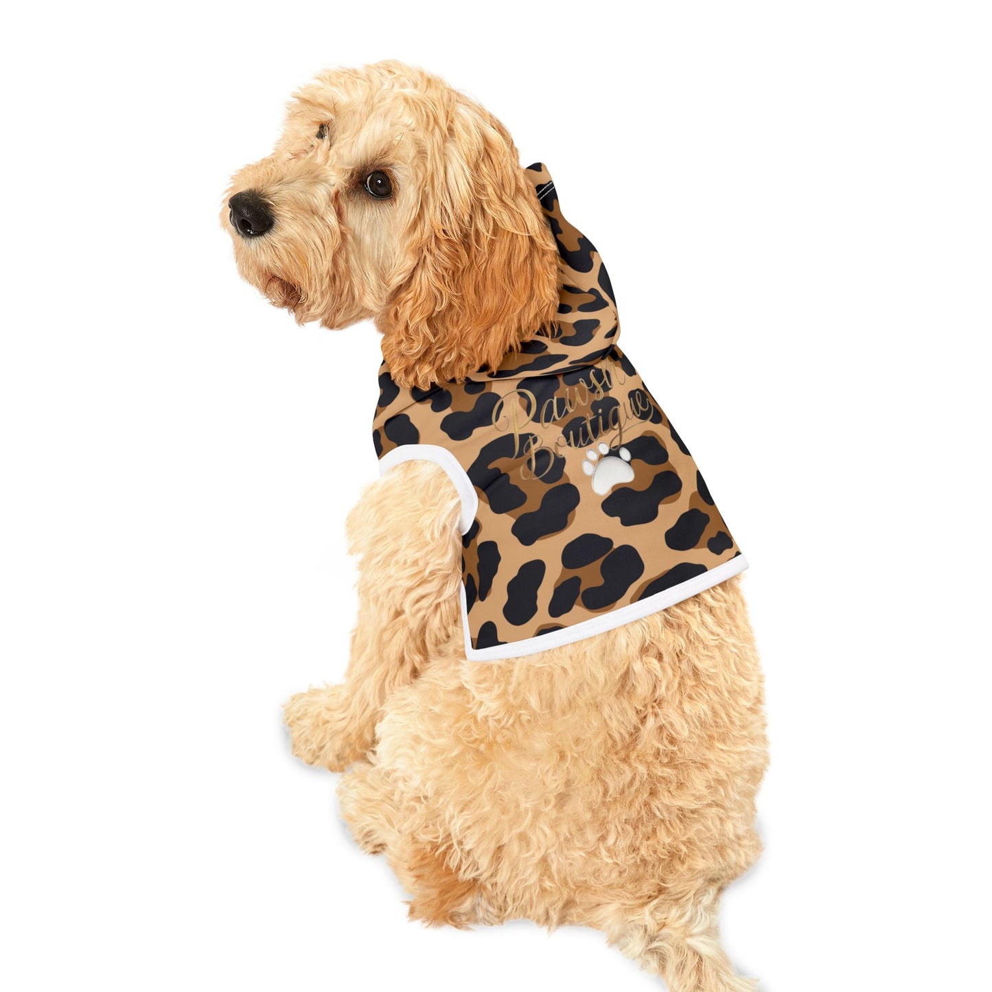 Stylish Leopard Print Pet Hoodie | Cozy Dog Jacket Printify