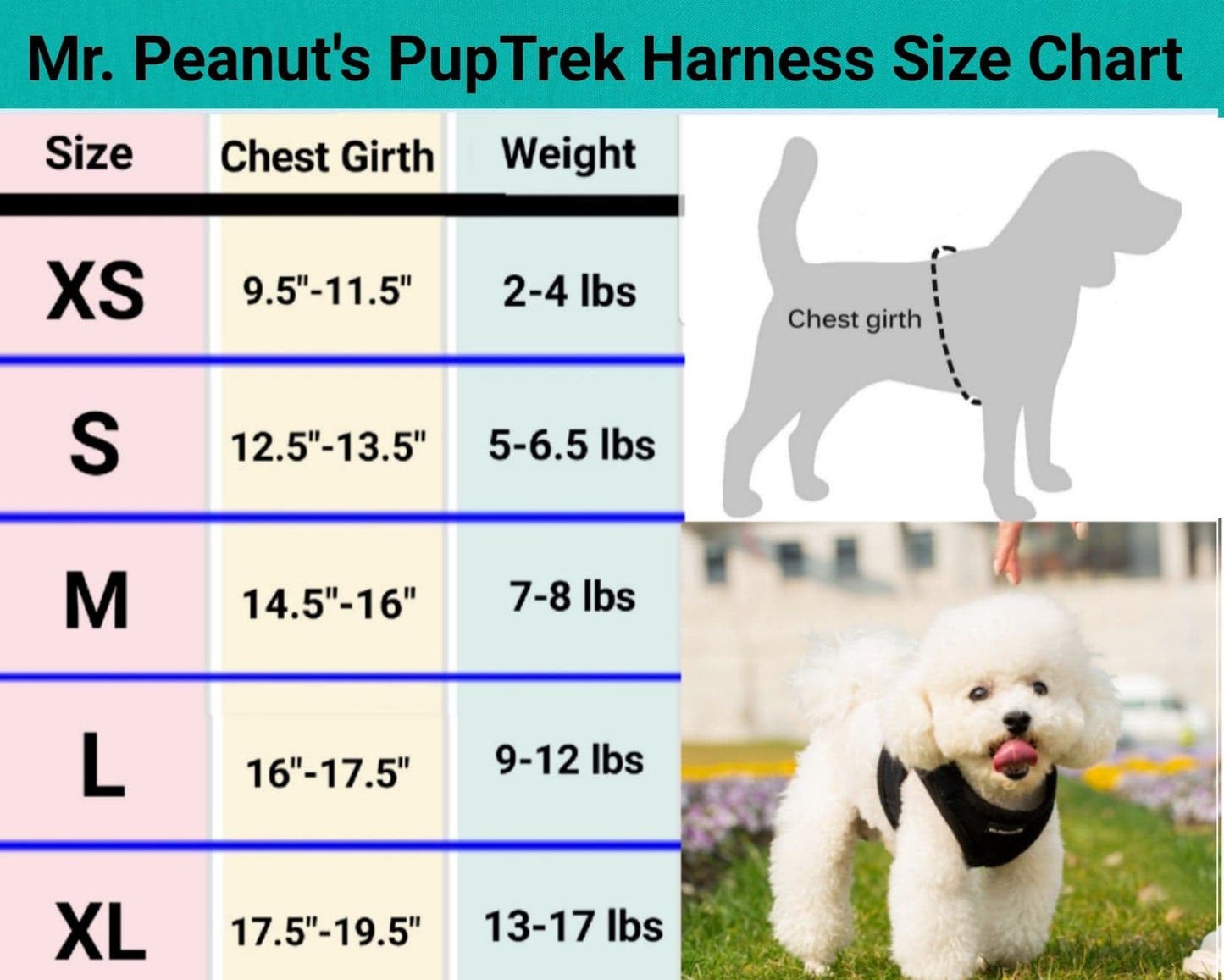 Mr. Peanut's PupTrek Harness and Leash Set, Small Dog/Cat Soft Mesh Step In Harness Vest Mr. Peanut's Pet Carriers