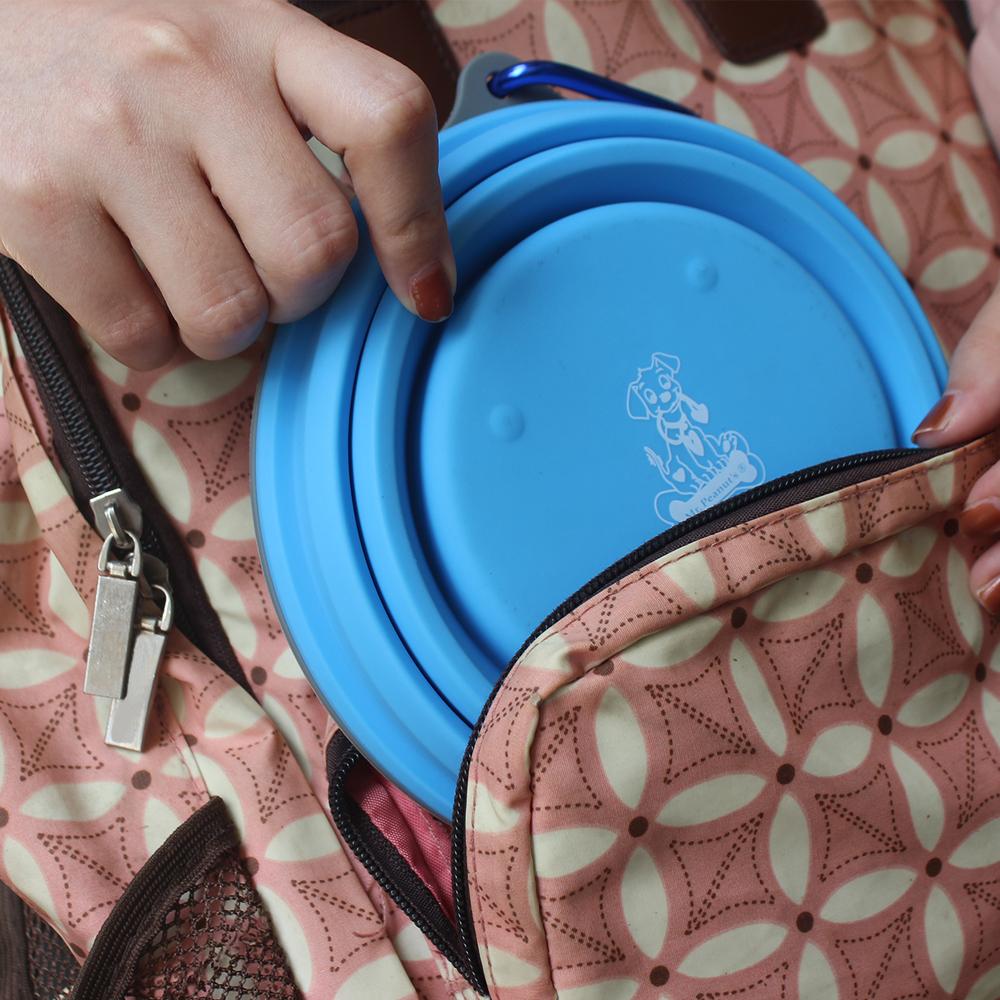Mr. Peanut's 30oz Collapsible Silicone Camping Bowl with Lid & Foldable Fork Mr. Peanut's Pet Carriers