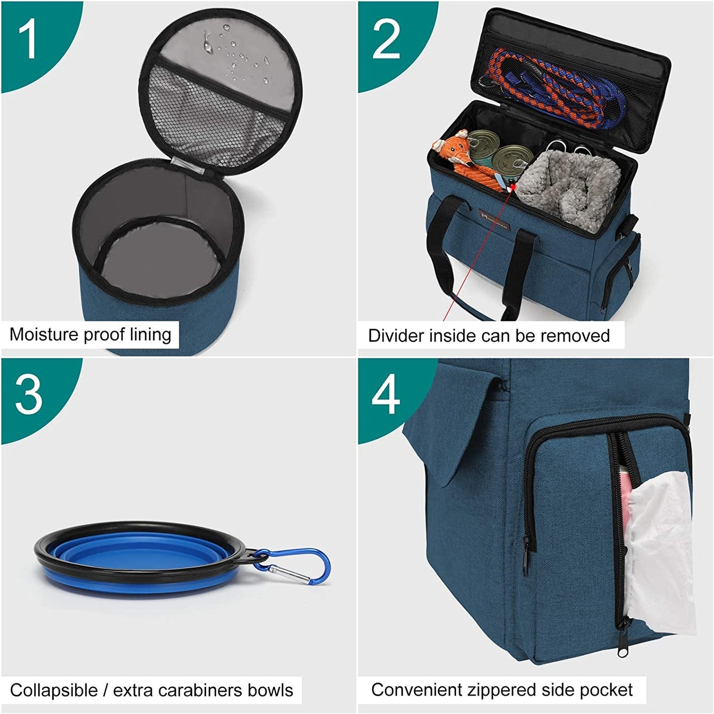Weekend Pet Travel Set for Dog and Cat MJ's Pet Closet
