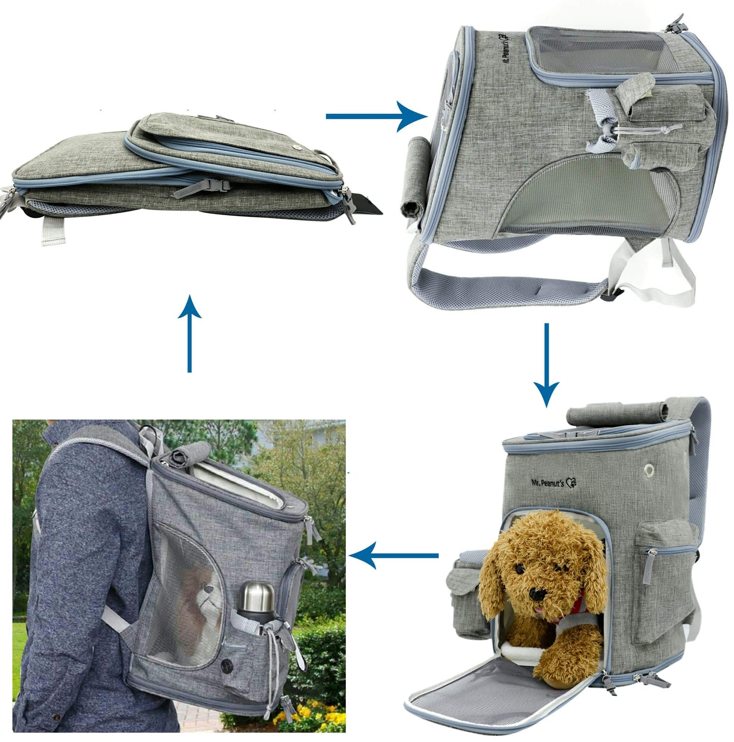 Mr. Peanut's Vancouver Series Backpack Pet Carrier for Smaller Cats and Dogs Mr. Peanut's Pet Carriers
