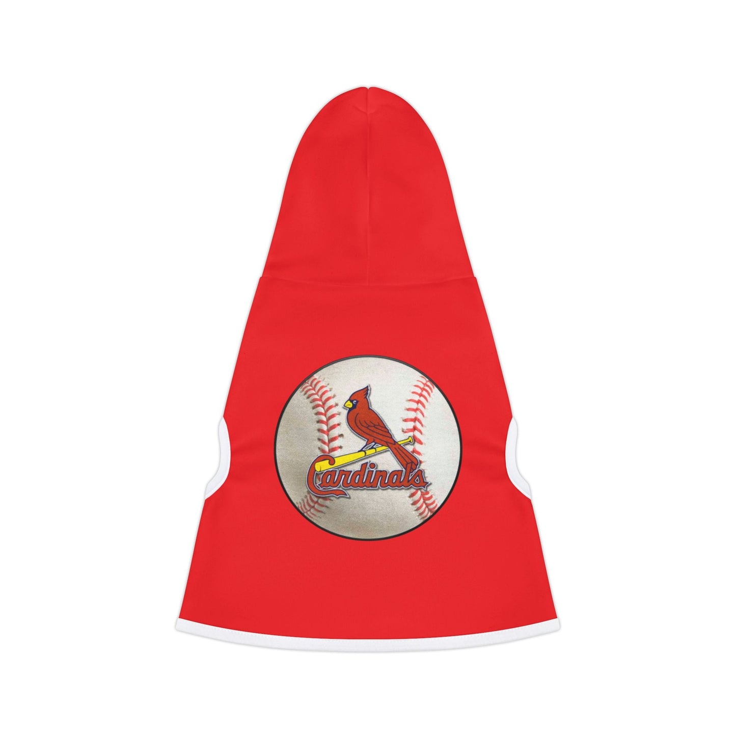 Cardinal Baseball Pet Hoodie, Dog Hoodie, Fun Pet Apparel, Sports Hoodie for Dogs, Pet Gift for Baseball Lovers Printify