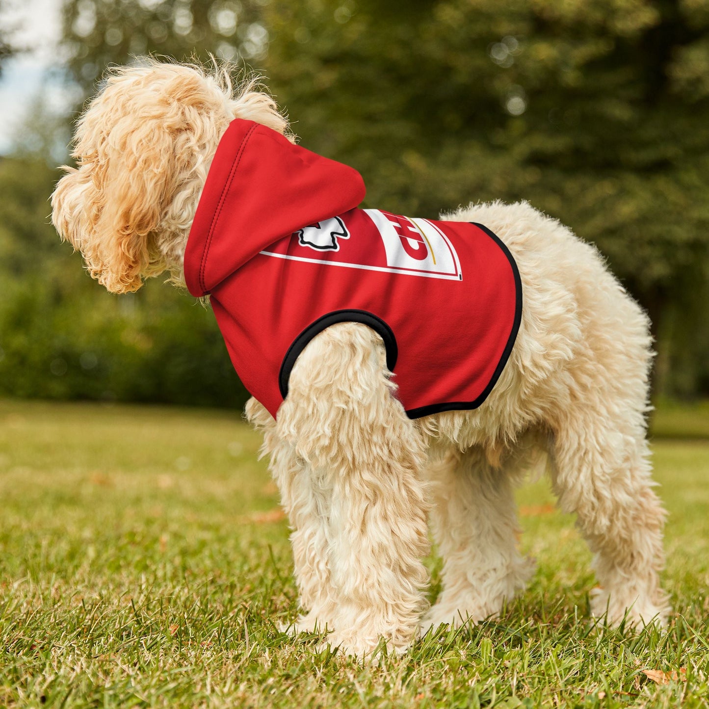 Cozy Chiefs Hoodie for Game Day, Dog Hoodie, Pet Apparel for Football Fans, Athletic Dog Gear, Sports Hoodie for Dogs Printify