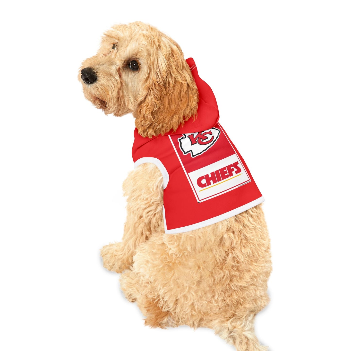Cozy Chiefs Hoodie for Game Day, Dog Hoodie, Pet Apparel for Football Fans, Athletic Dog Gear, Sports Hoodie for Dogs Printify