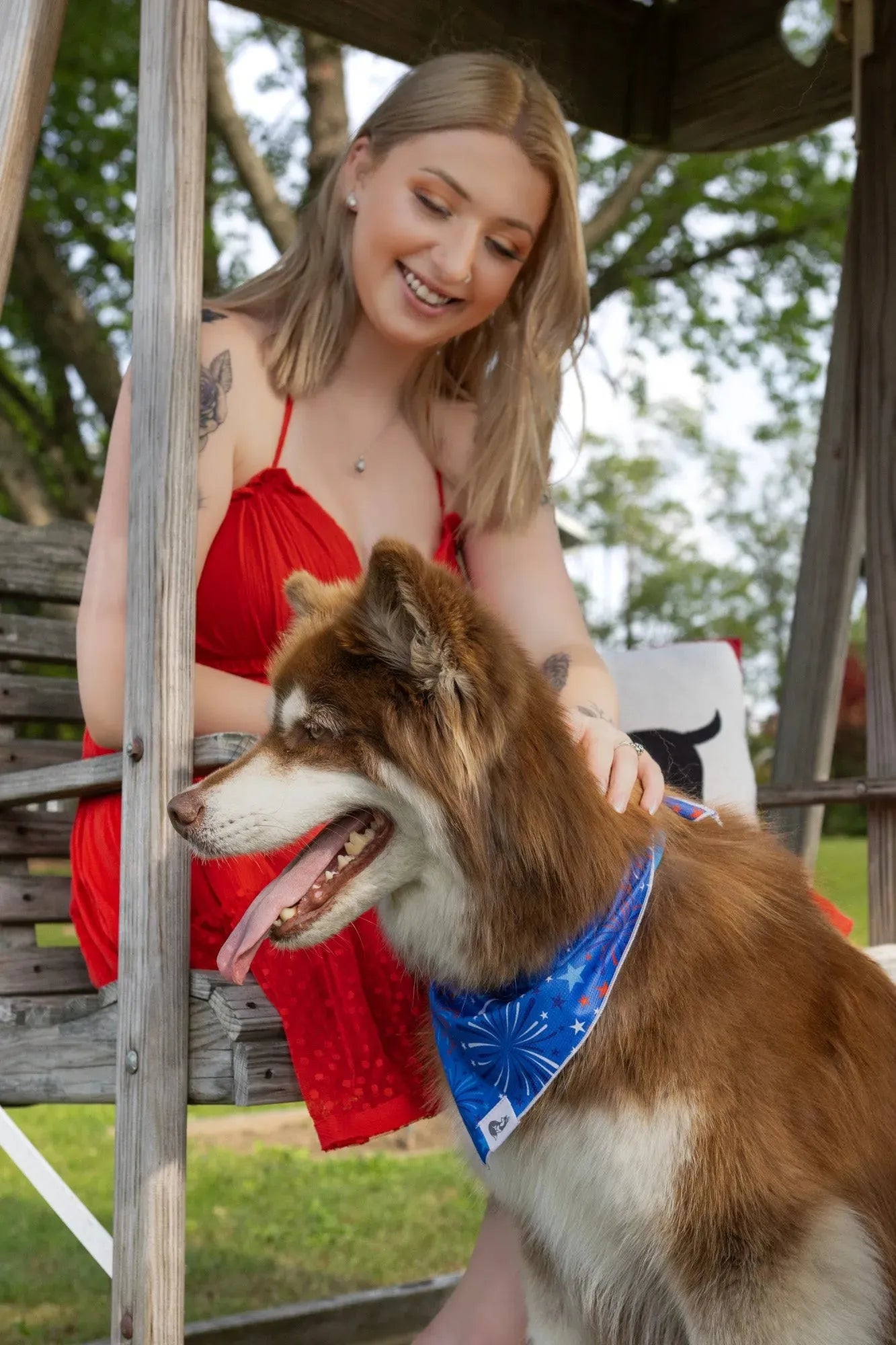 Patriotic Dog Bandana Aria the Fox