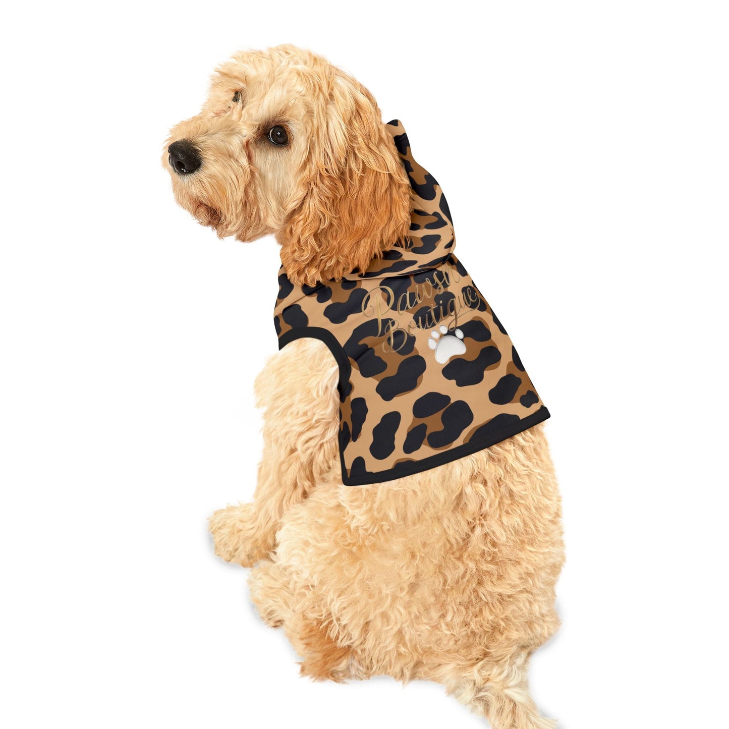 Stylish Leopard Print Pet Hoodie | Cozy Dog Jacket Printify