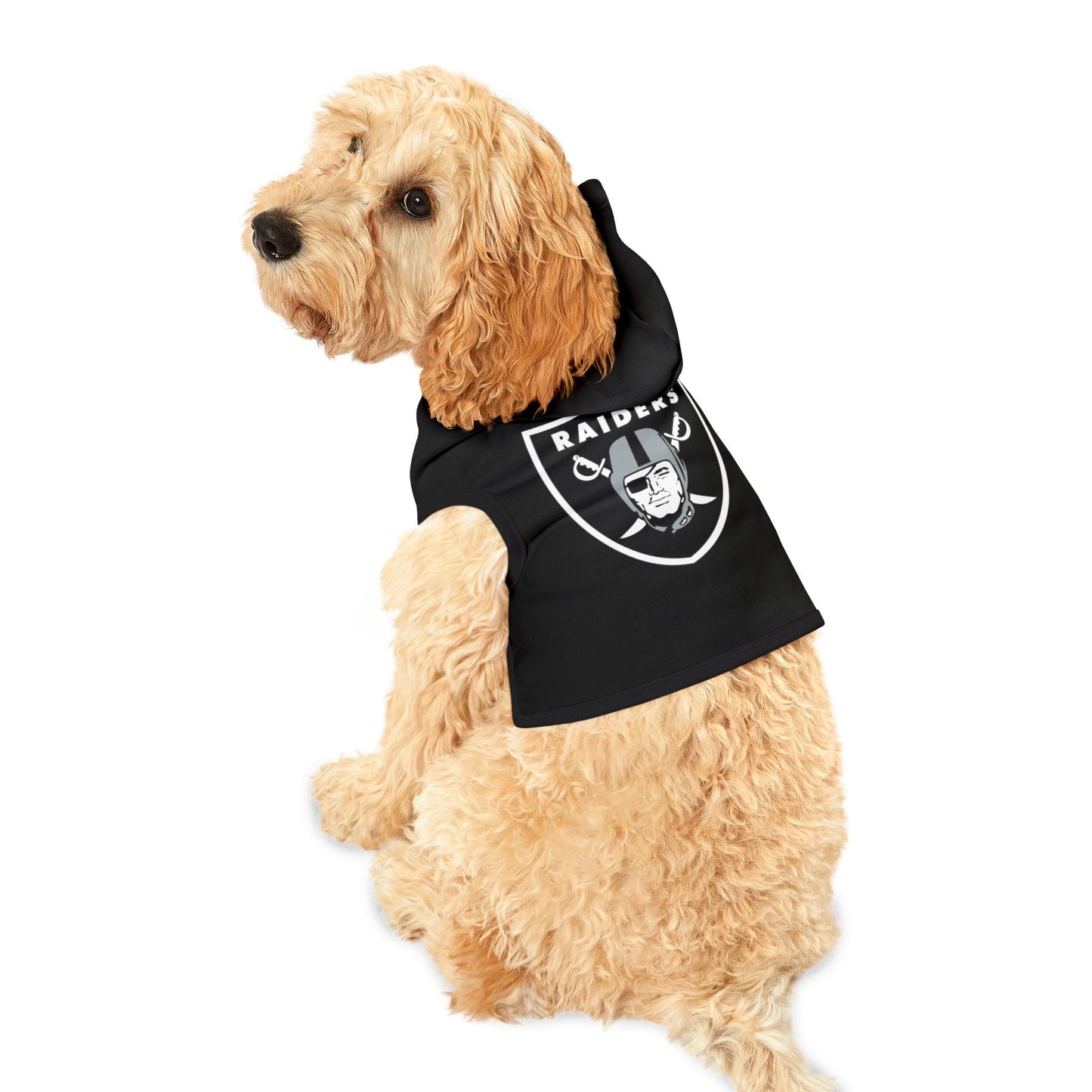 Raiders Pet Hoodie for Sports Fans, Cozy Pet Apparel, Dog & Cat Wear, NFL Team Merchandise, Perfect for Game Days Printify