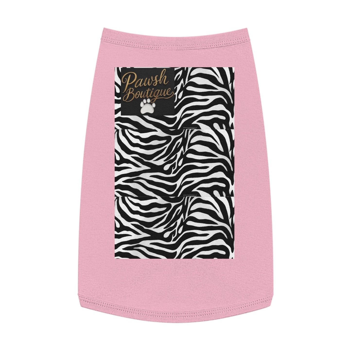 Pawsh Pet Tank Top, Trendy Dog Apparel, Casual Pet Wear, Summer Pet Clothing, Black and White Zebra Design Printify