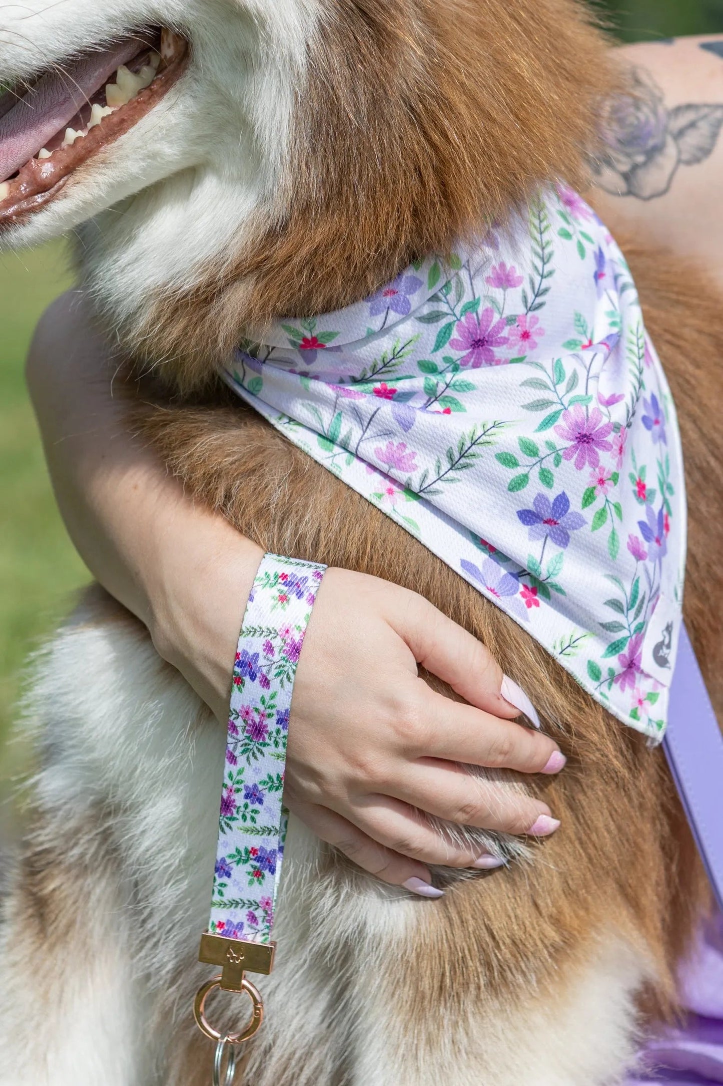 Wildflower Meadow Dog Bandana & Matching Keychain Aria the Fox