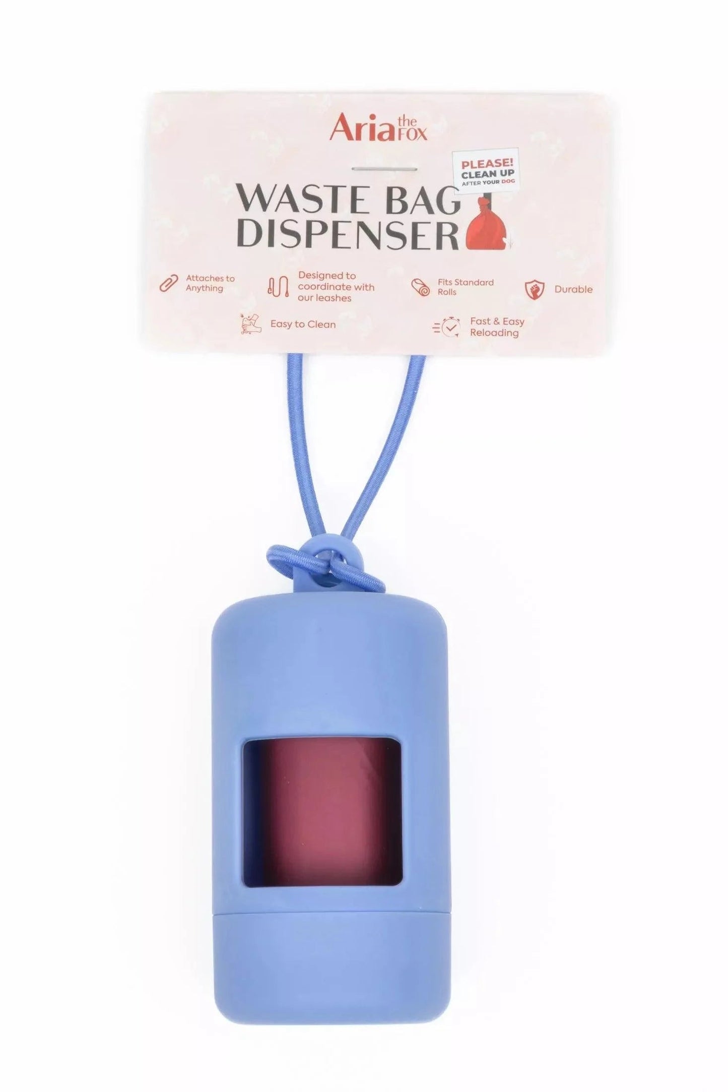 Cornflower Blue Waste Bag Dispenser Aria the Fox