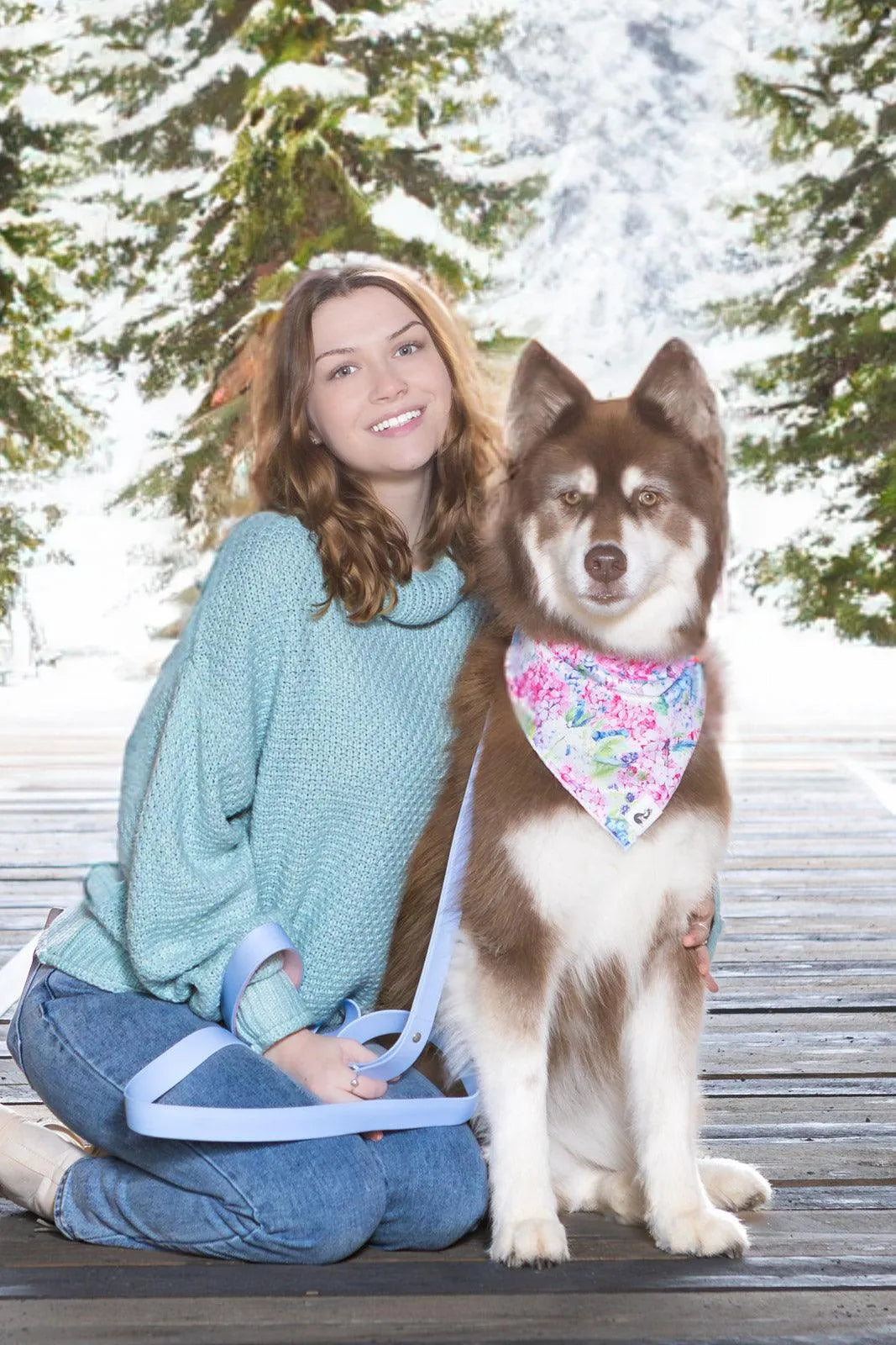 Hydrangea Haven Dog Bandana & Matching Keychain Aria the Fox
