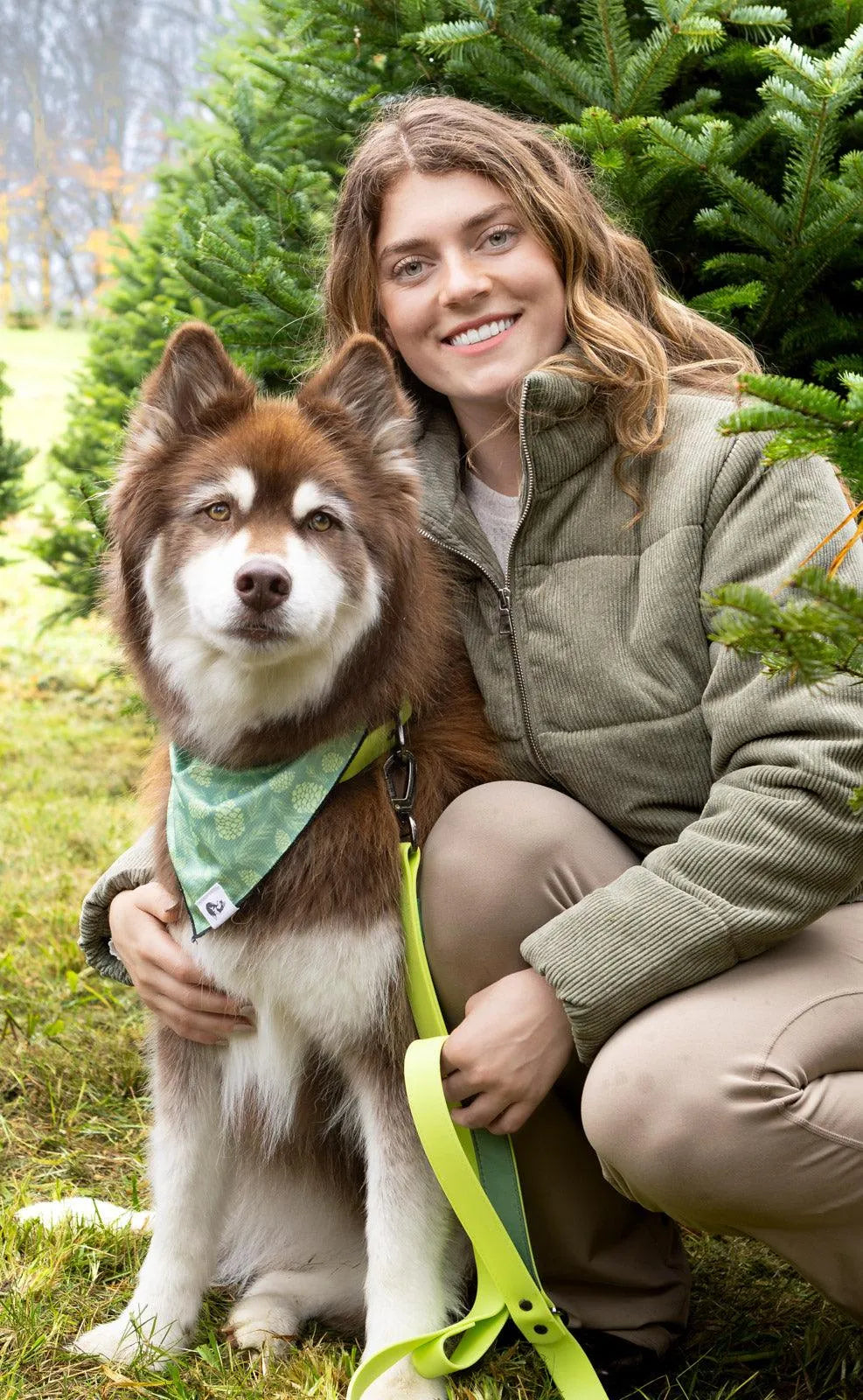 Pine Cone Pup Bandana & Matching Keychain Aria the Fox