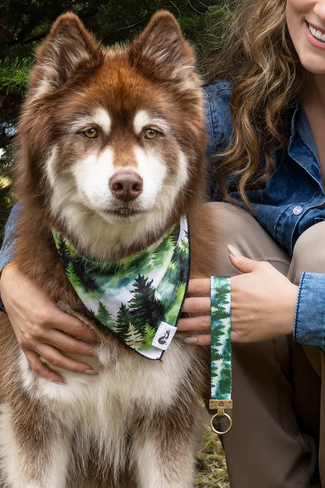 Evergreen Explorer Dog Bandana & Matching Keychain Aria the Fox