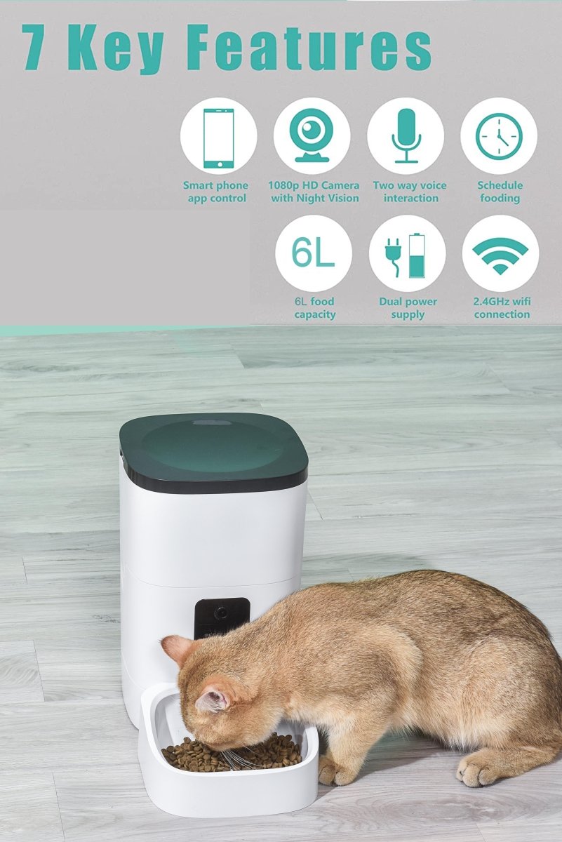 6L Automatic Pet Feeder with Camera&Wifi MJ's Pet Closet