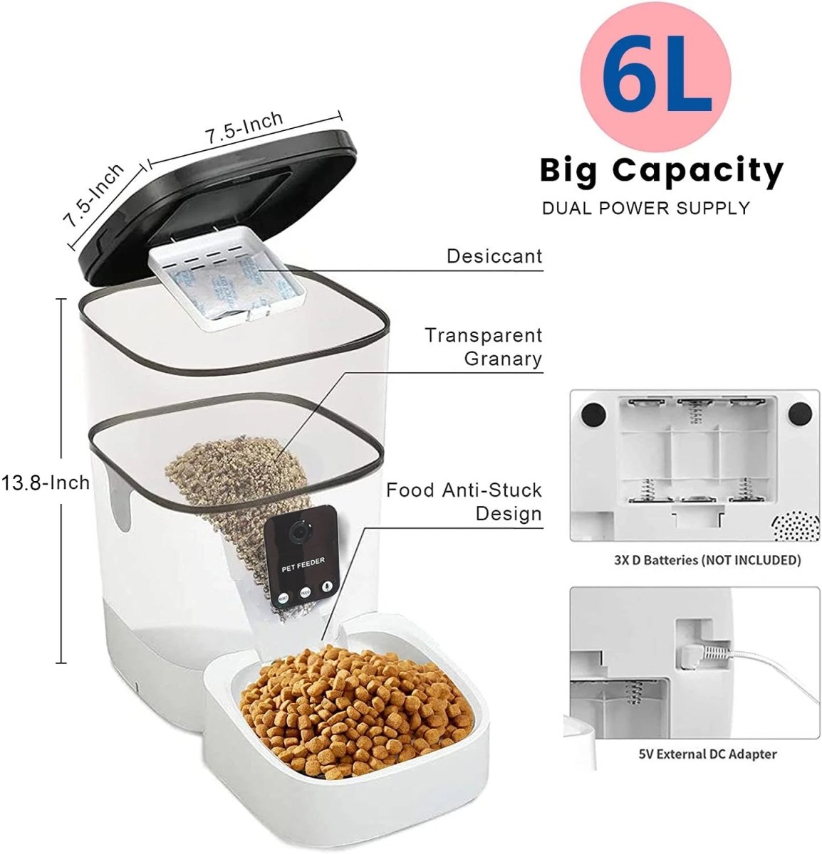 6L Automatic Pet Feeder with Camera&Wifi MJ's Pet Closet
