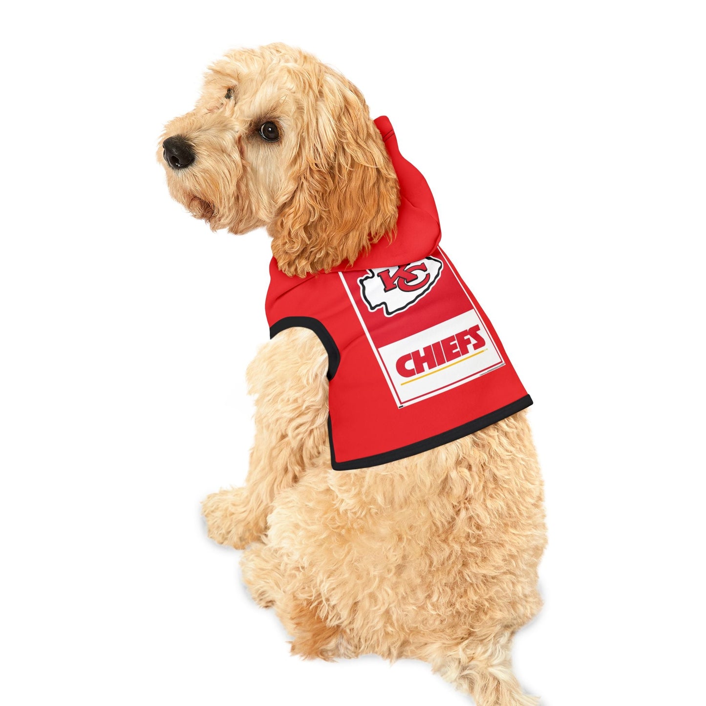Cozy Chiefs Hoodie for Game Day, Dog Hoodie, Pet Apparel for Football Fans, Athletic Dog Gear, Sports Hoodie for Dogs Printify