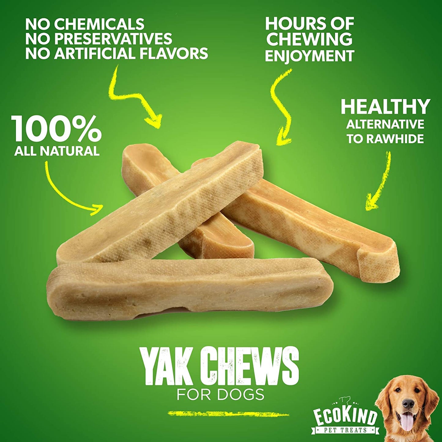 Gold Yak Chews for Small Dogs (4 - 75 sticks) WooF WooF MeoW MeoW