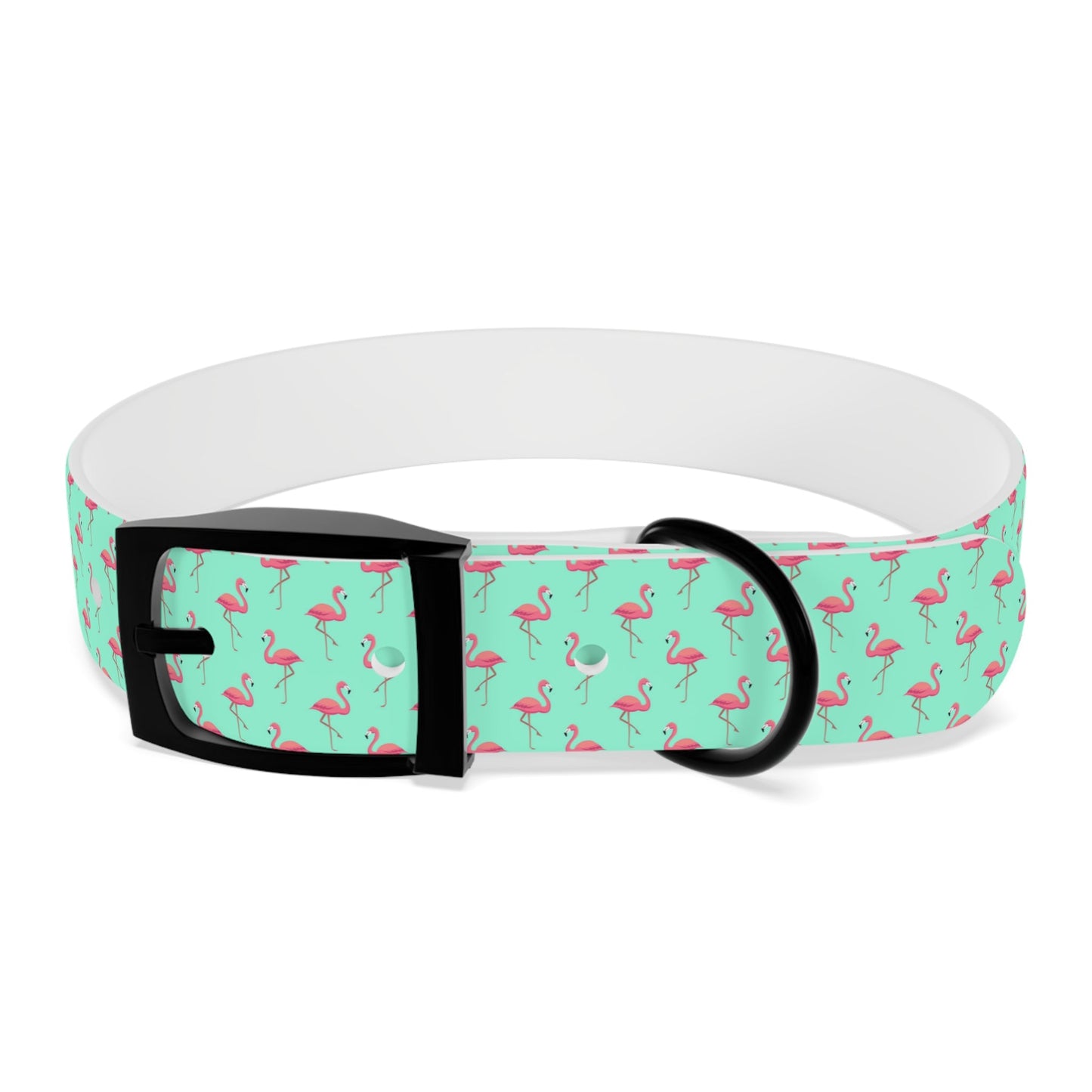 Flamingo Pattern Dog Collar, Stylish Pet Accessory, Summer Dog Gear, Perfect Gift for Dog Lovers, Adjustable Pet Collar, Tropical Dog Printify