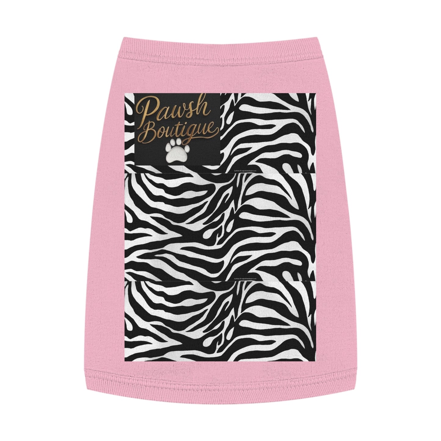 Pawsh Pet Tank Top, Trendy Dog Apparel, Casual Pet Wear, Summer Pet Clothing, Black and White Zebra Design Printify