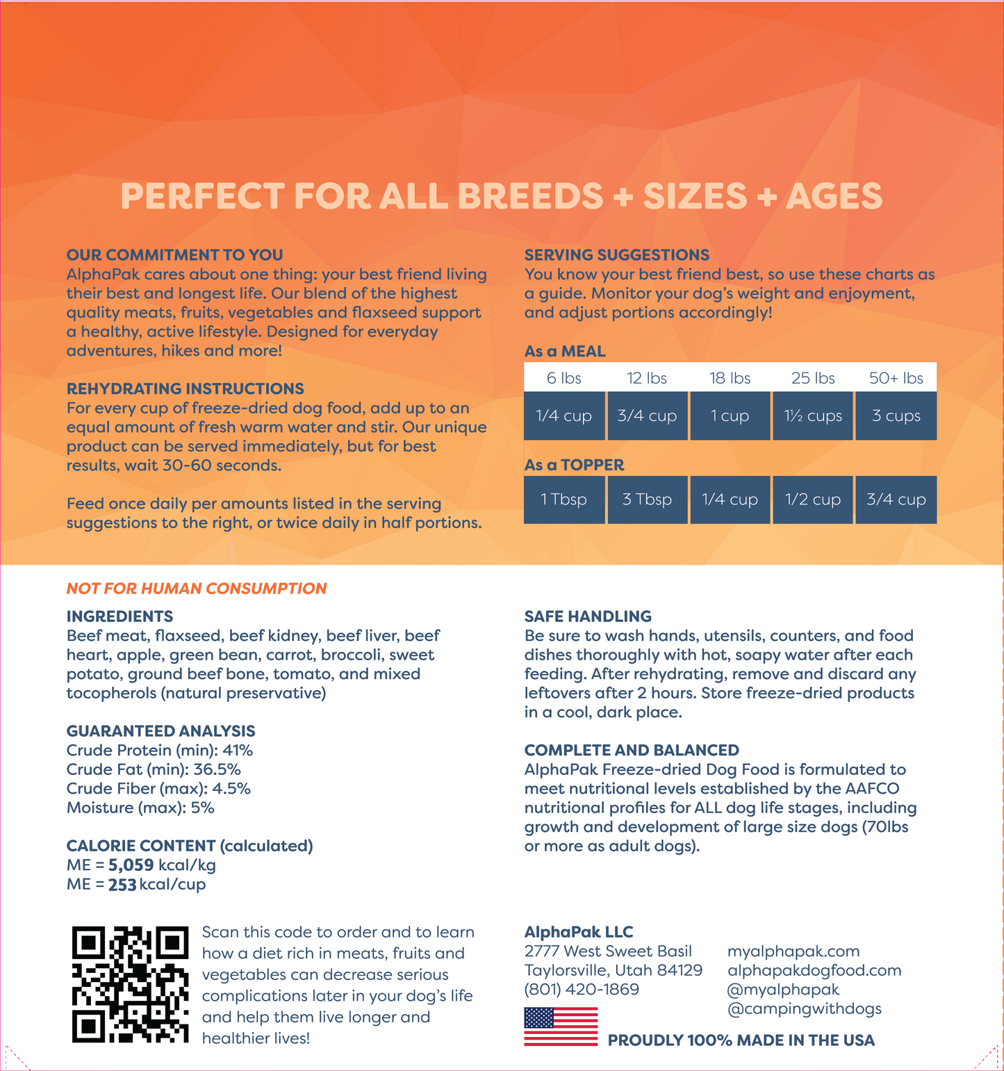 PREMIUM RAW FREEZE DRIED DOG FOOD Alpha Pak