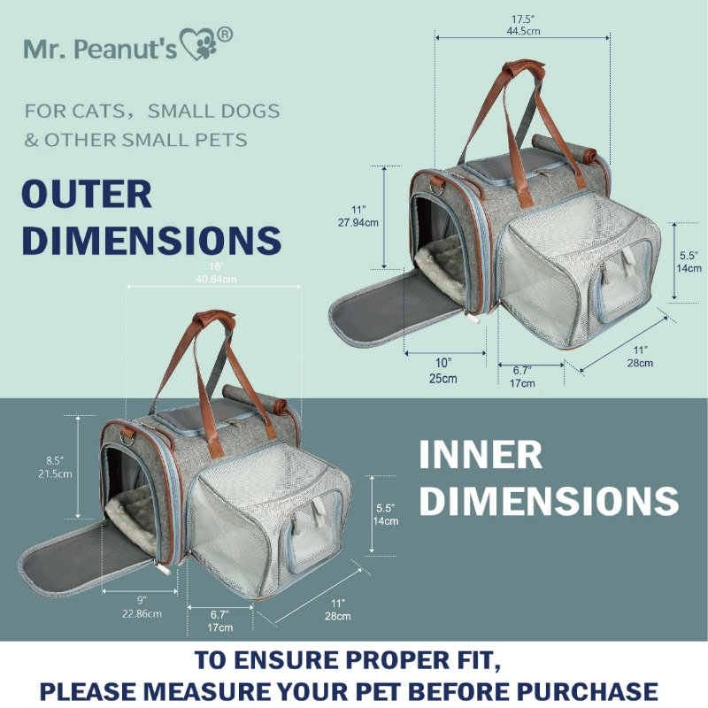 Mr. Peanut's Gold Series Standard Size Airline Compliant Expandable Pet Carrier Mr. Peanut's Pet Carriers
