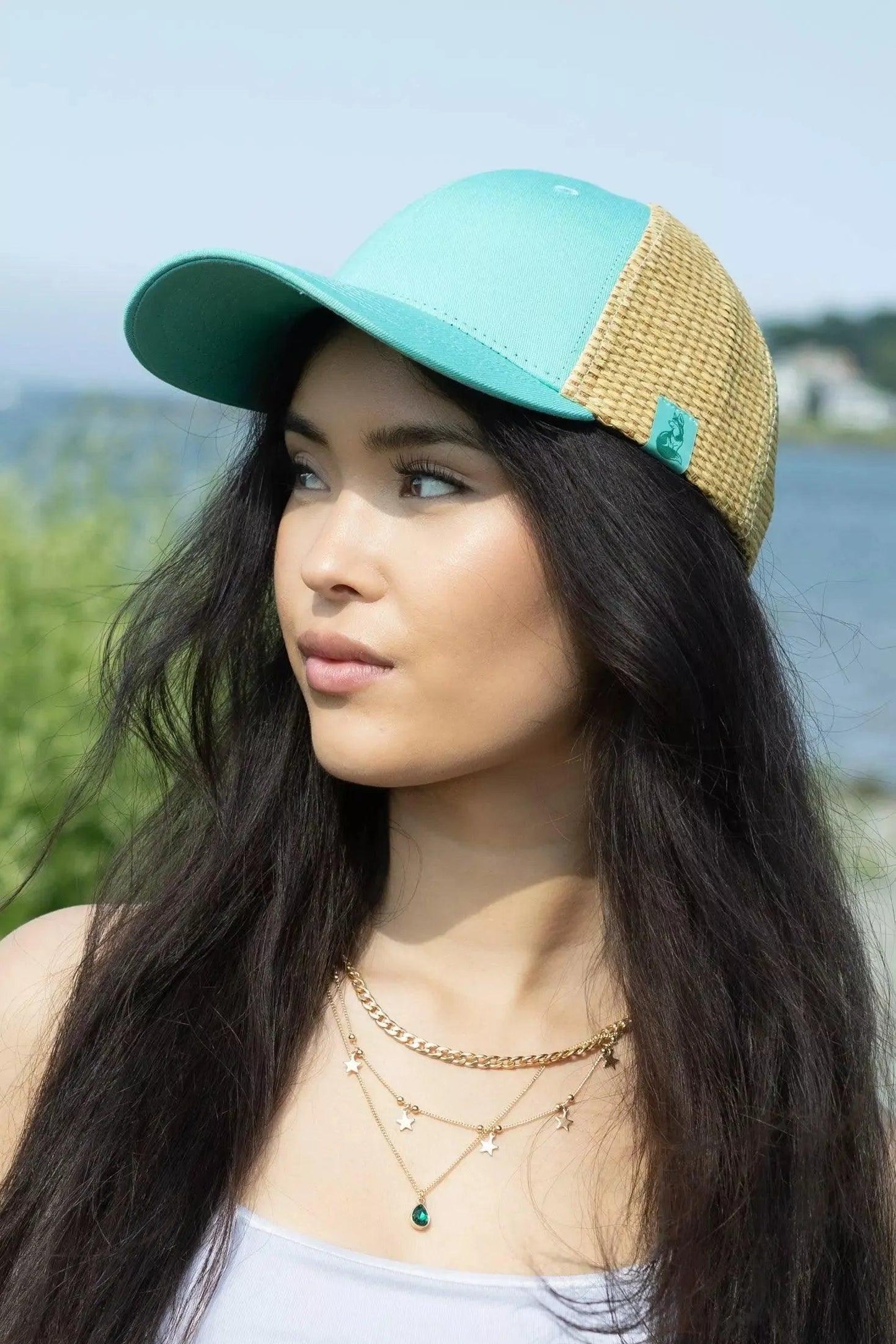 Island Vibes Baseball Cap with Raffia Aria the Fox