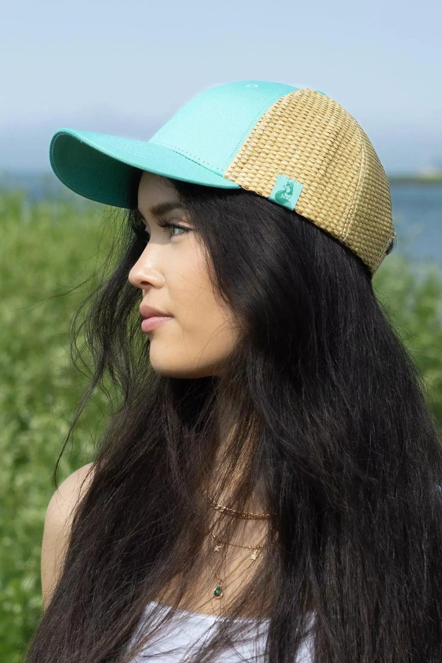 Island Vibes Baseball Cap with Raffia Aria the Fox