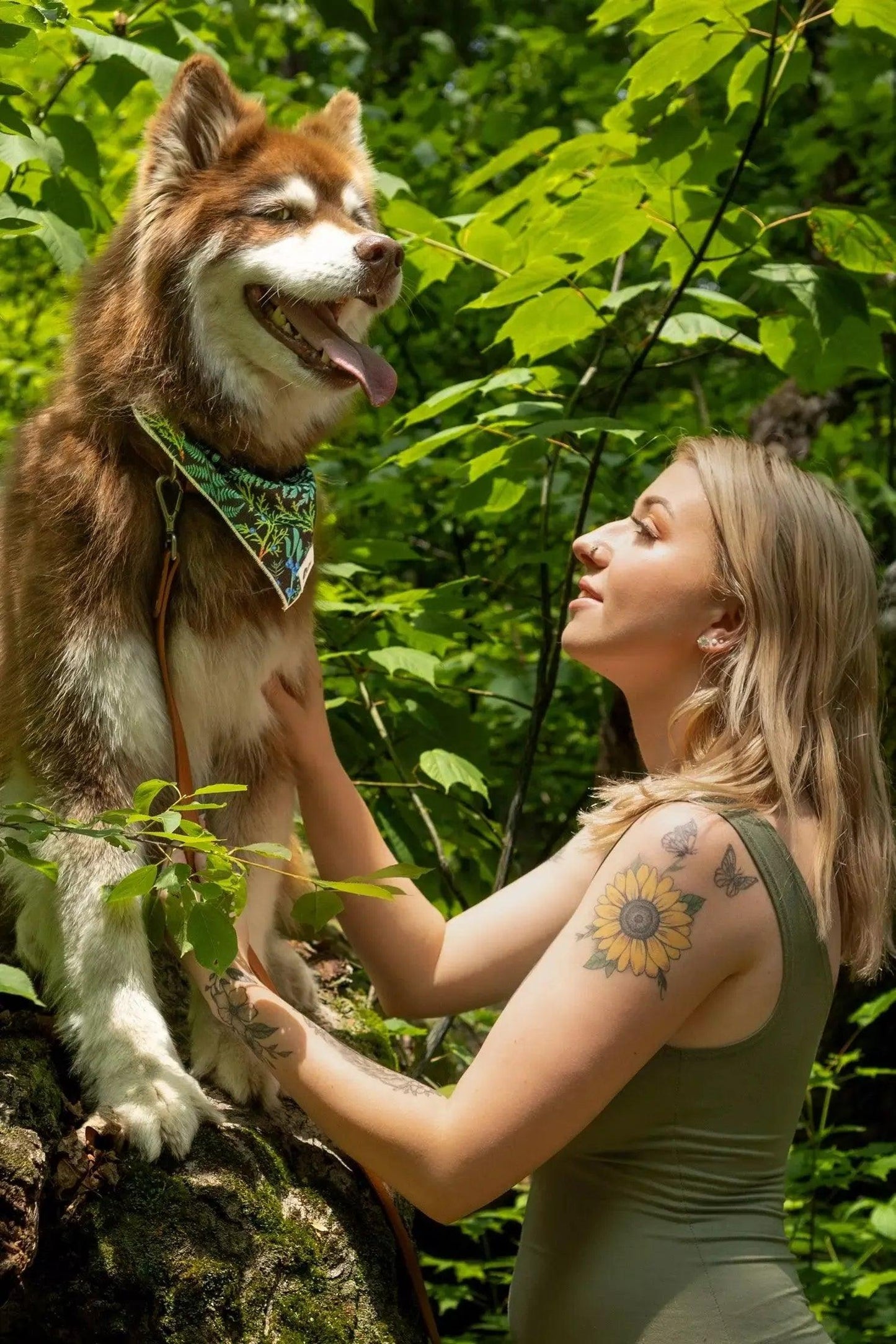 Magical Fern Forest Dog Bandana Aria the Fox